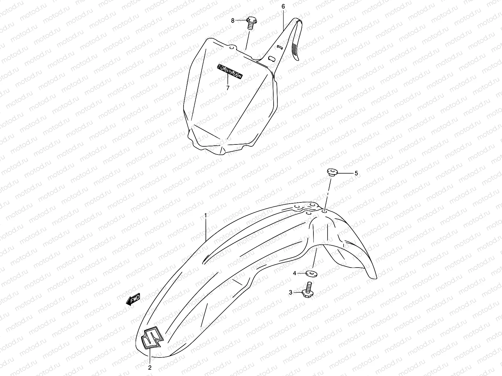 22A - FRONT FENDER (MODEL K4/K5/K6)