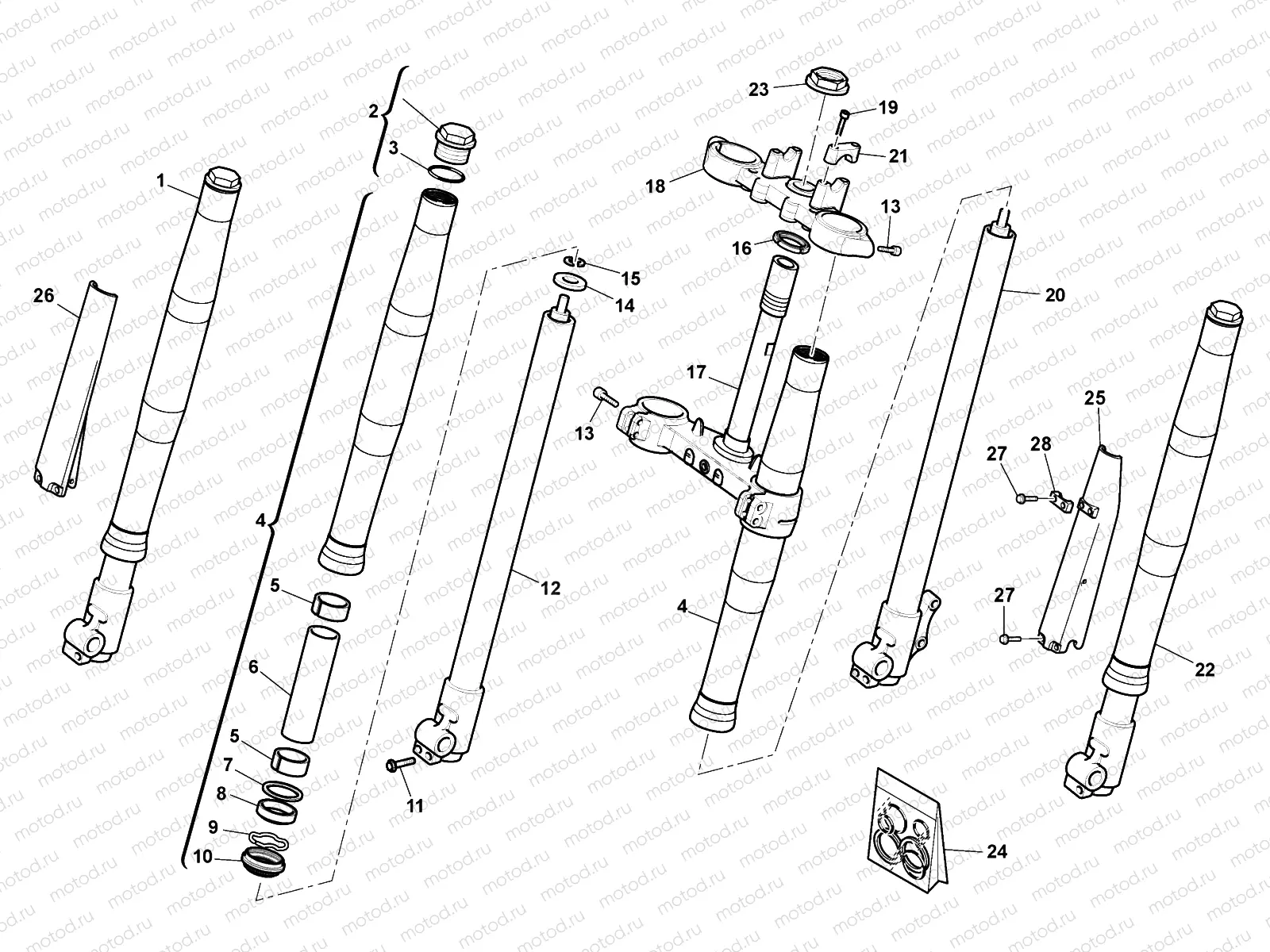 22A FRONT FORK ASSEMBLY