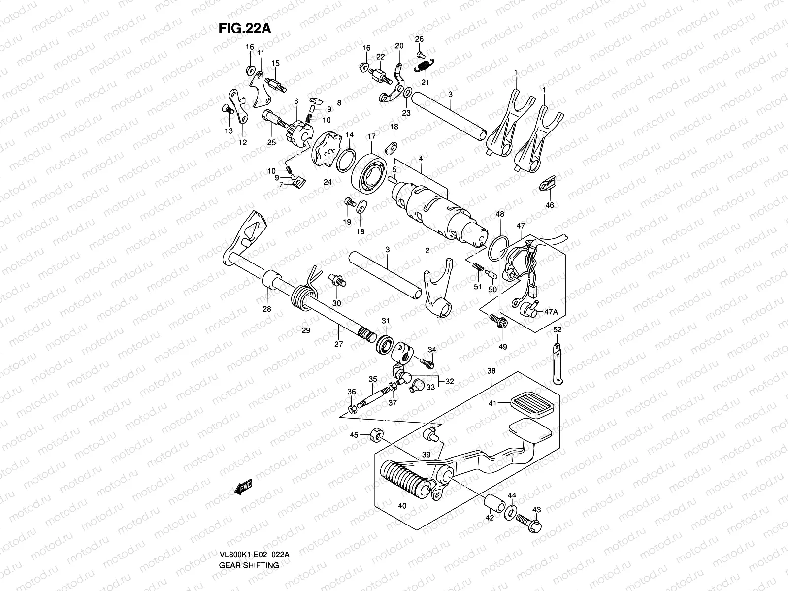22A - GEAR SHIFTING (MODEL K5)