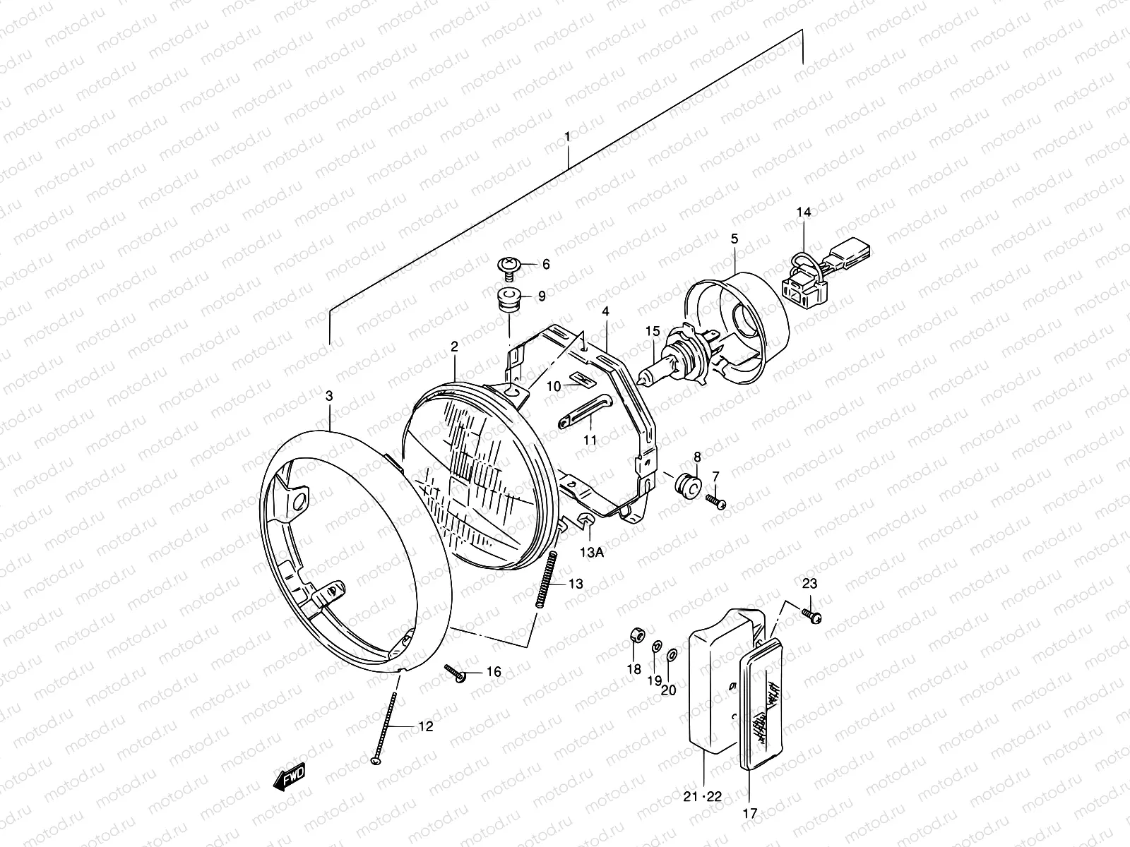 22A - HEADLAMP (MODEL K1/K2/K3/K4)