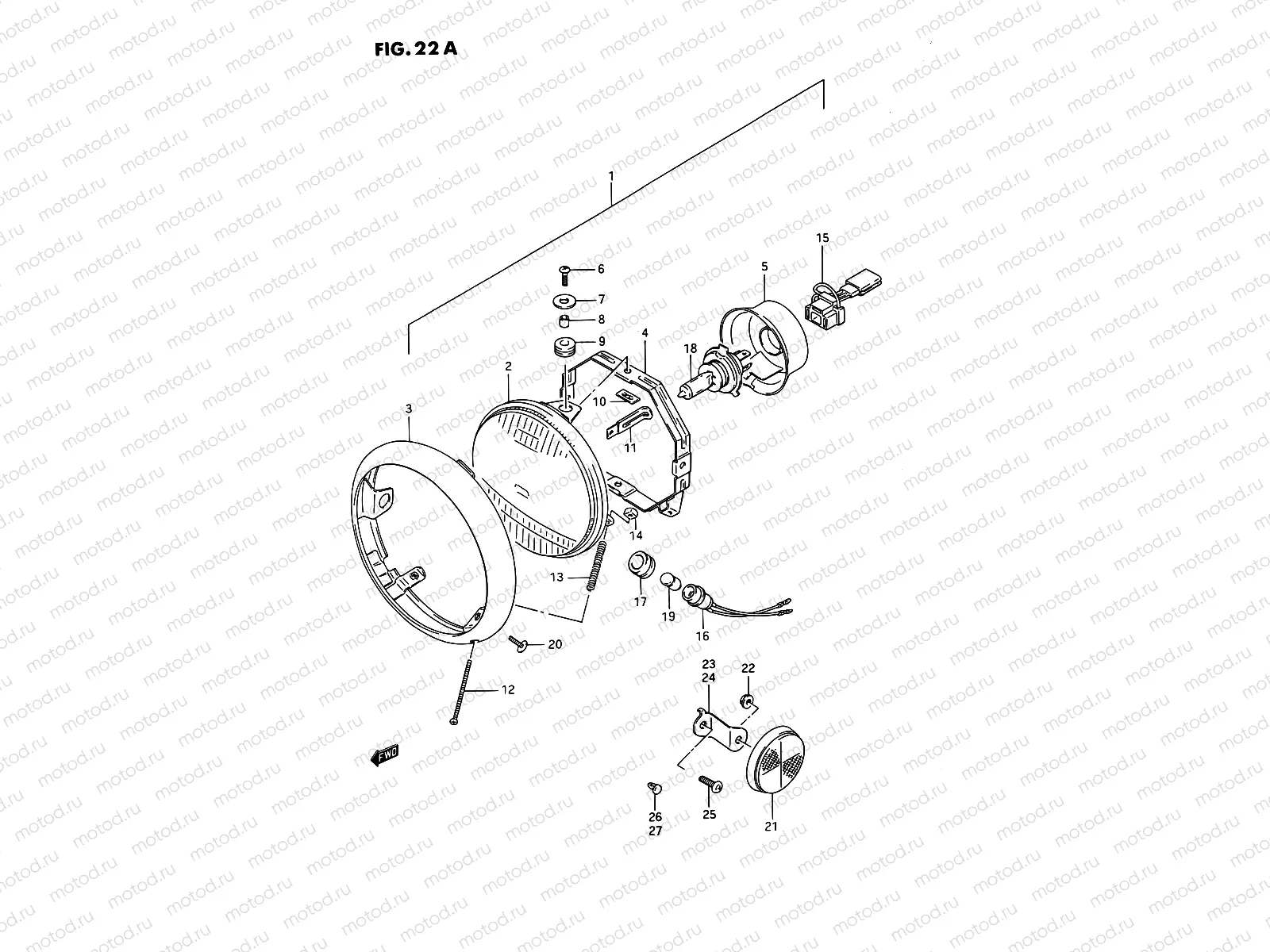 22A - HEADLAMP (MODEL R)