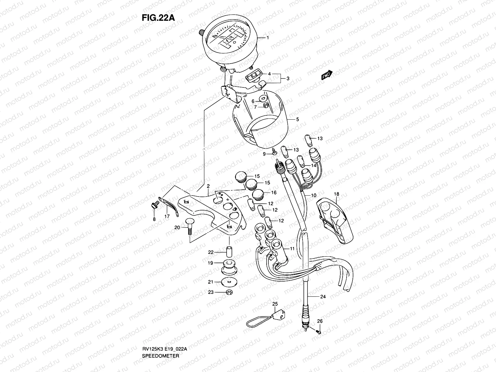 22A - SPEEDOMETER (MODEL K7)