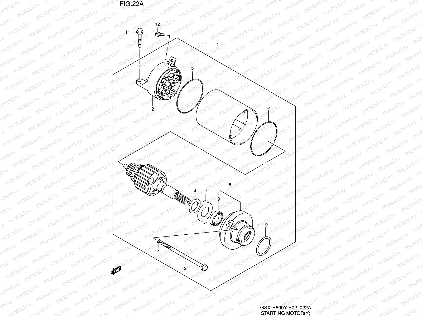 22A - STARTING MOTOR (MODEL Y)