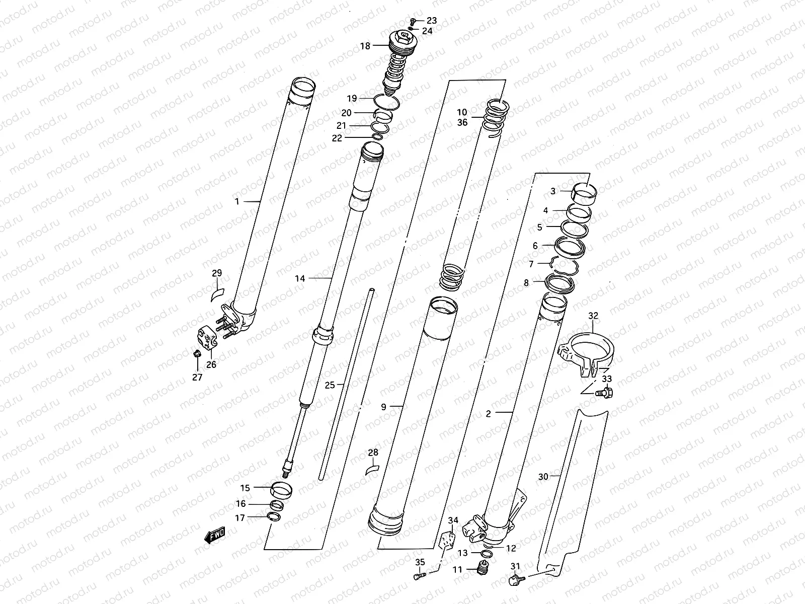 22B - FRONT DAMPER (MODEL R)
