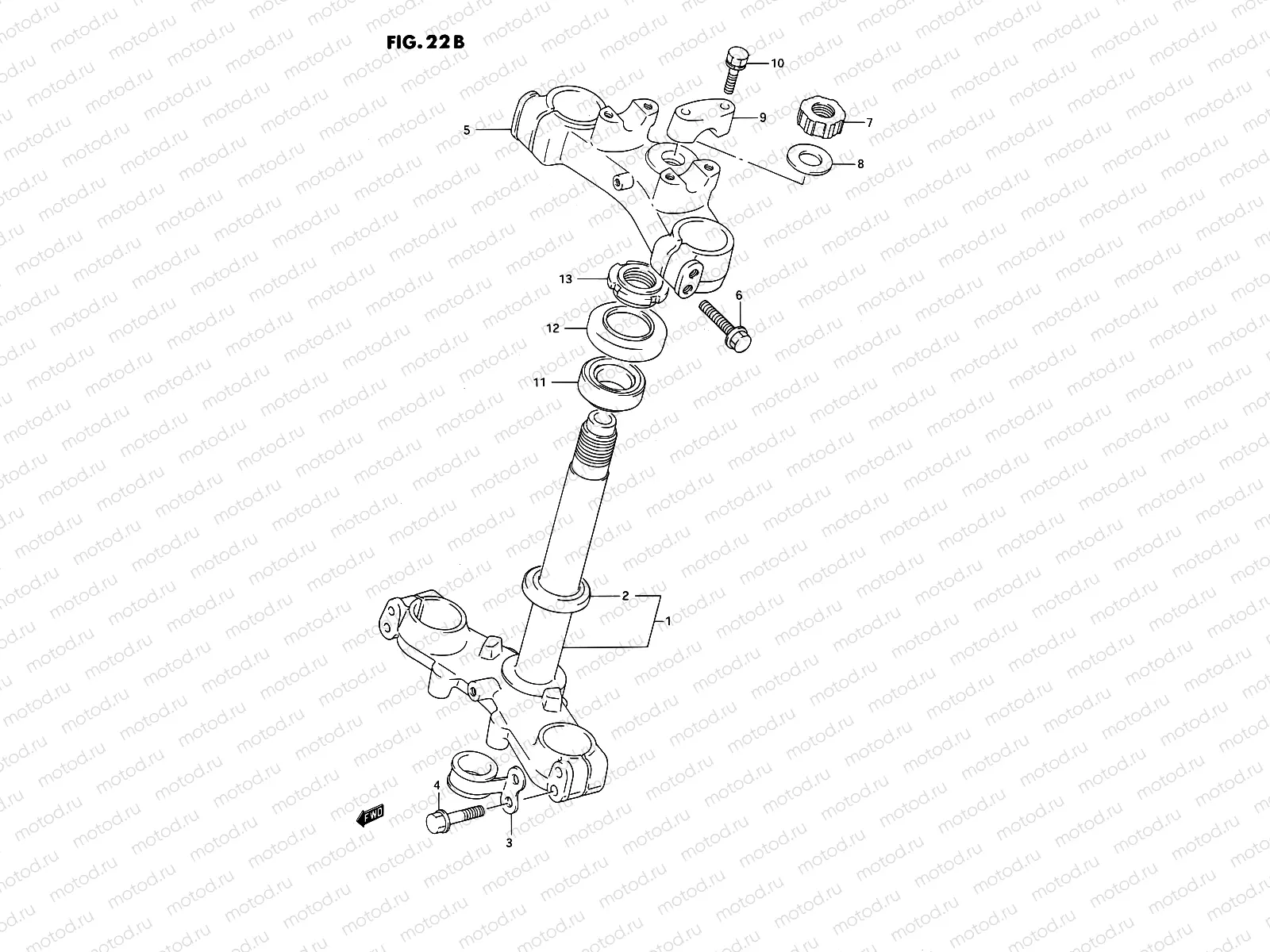 22B - STEERING STEM (MODEL L/M/N/P/R/S)