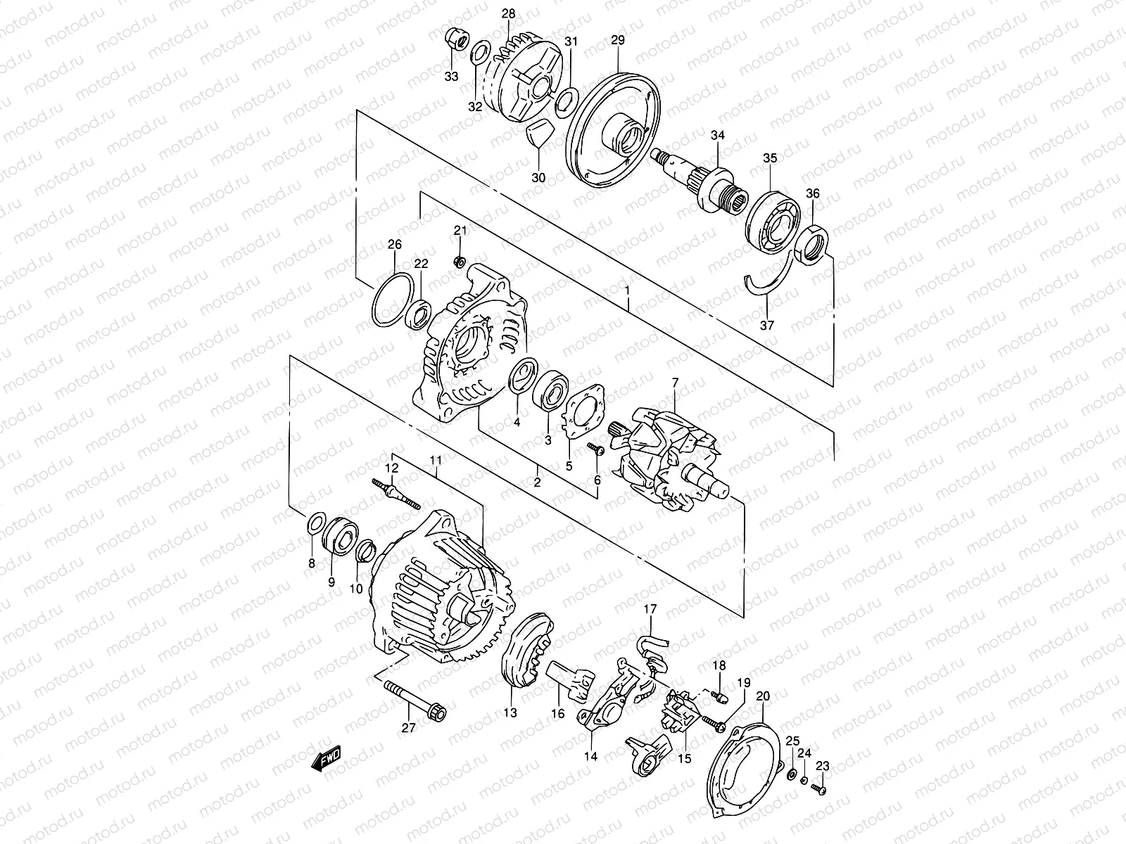 23 - ALTERNATOR (MODEL P/R)