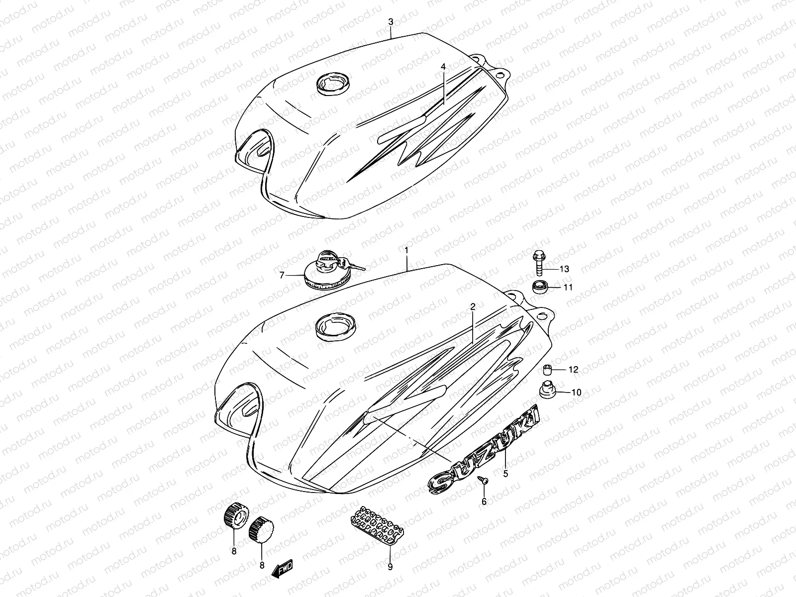 23 - FUEL TANK (MODEL W)