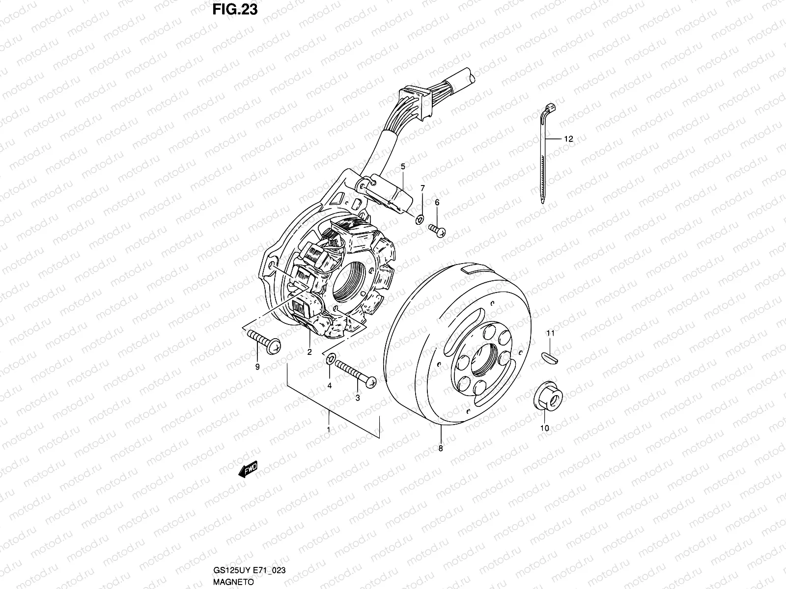 23 - MAGNETO (GS125UX/UY/SUY,GS125SUK1 P91)