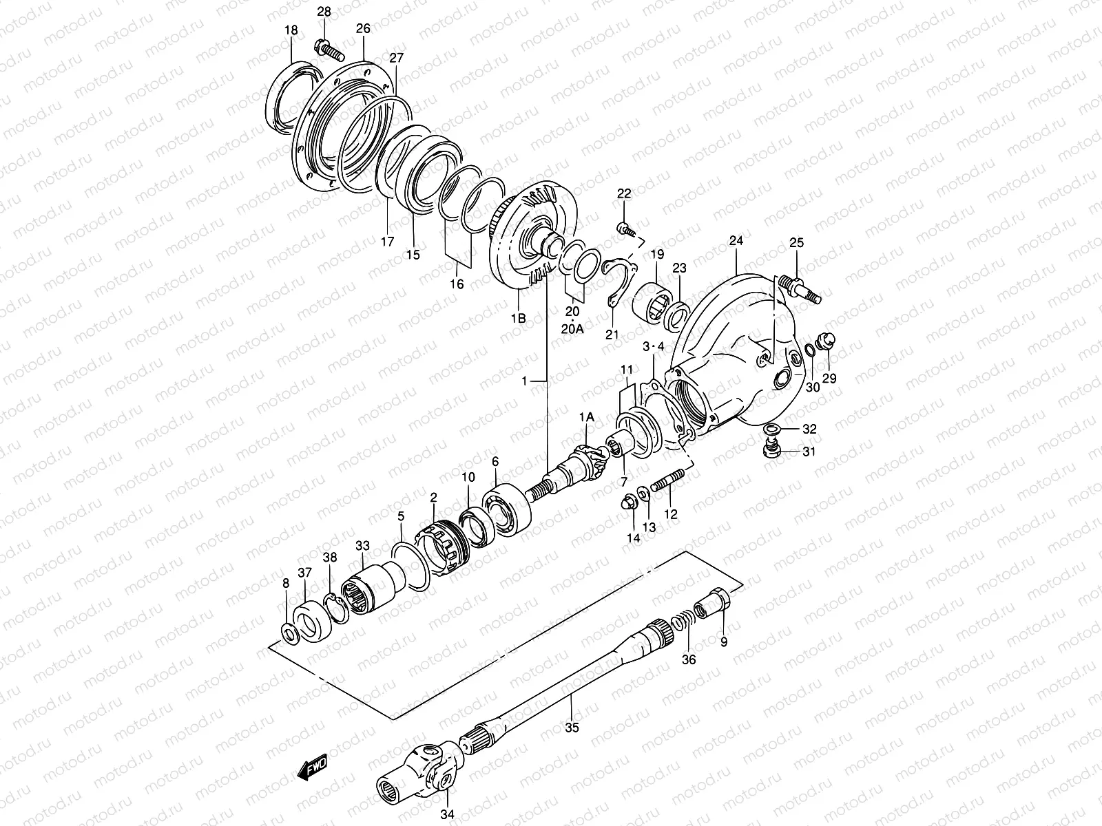 23 - PROPELLER SHAFT - FINAL DRIVE GEAR