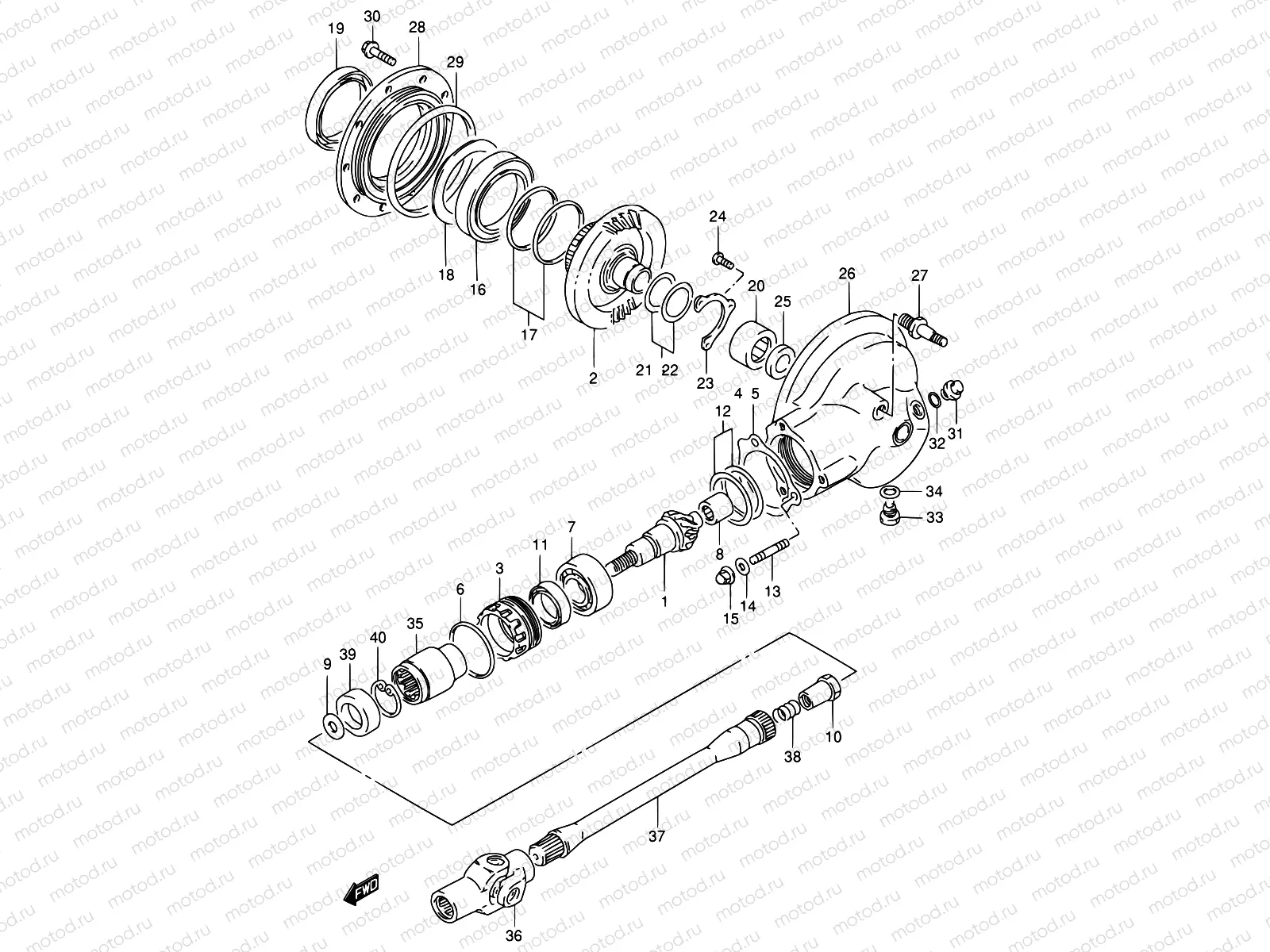 23 - PROPELLER SHAFT - FINAL DRIVE GEAR