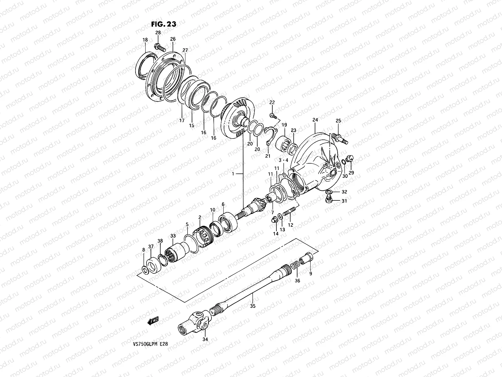 23 - PROPELLER SHAFT - FINAL DRIVE GEAR