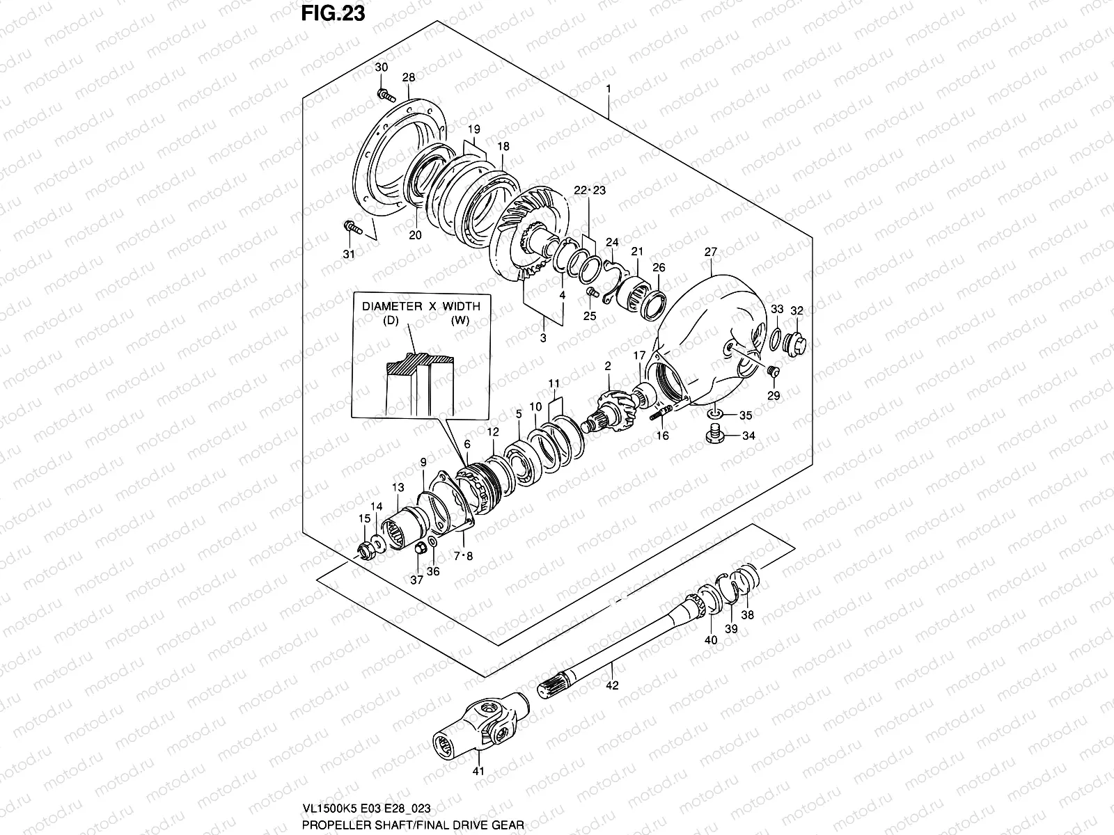 23 - PROPELLER SHAFT/FINAL DRIVE GEAR