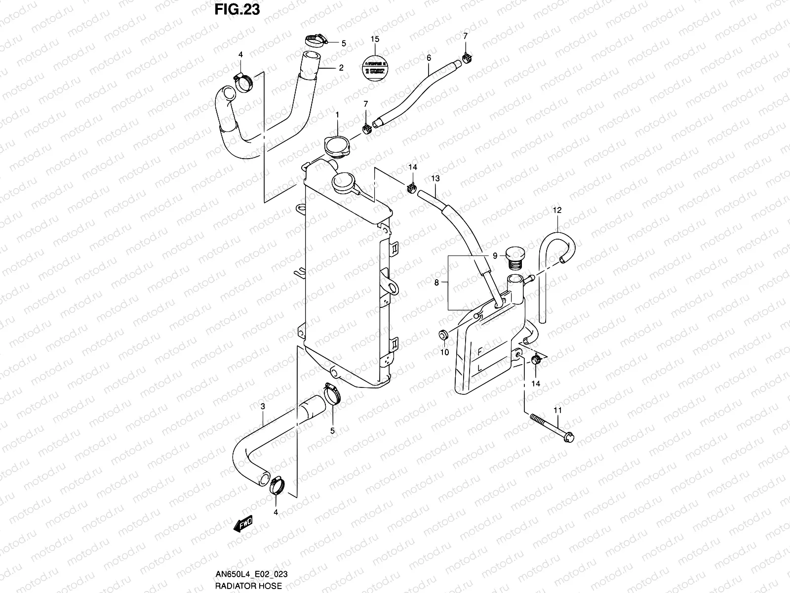 23 - RADIATOR HOSE (AN650ZL4 E19)