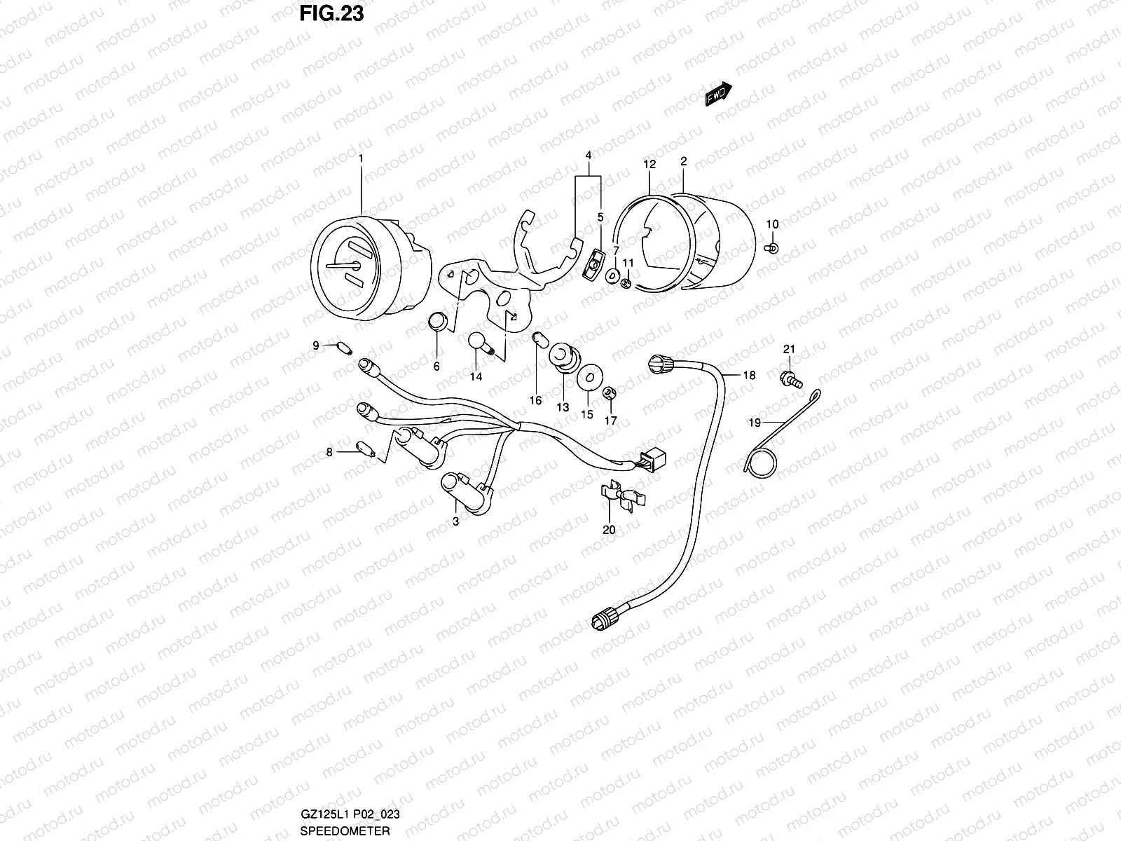 23 - SPEEDOMETER (MODEL P19)