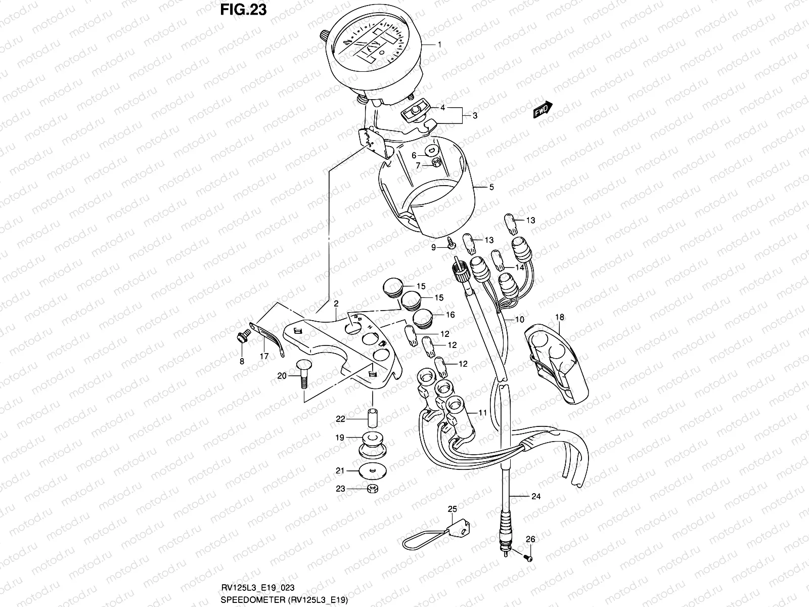 23 - SPEEDOMETER (RV125L3 E19)