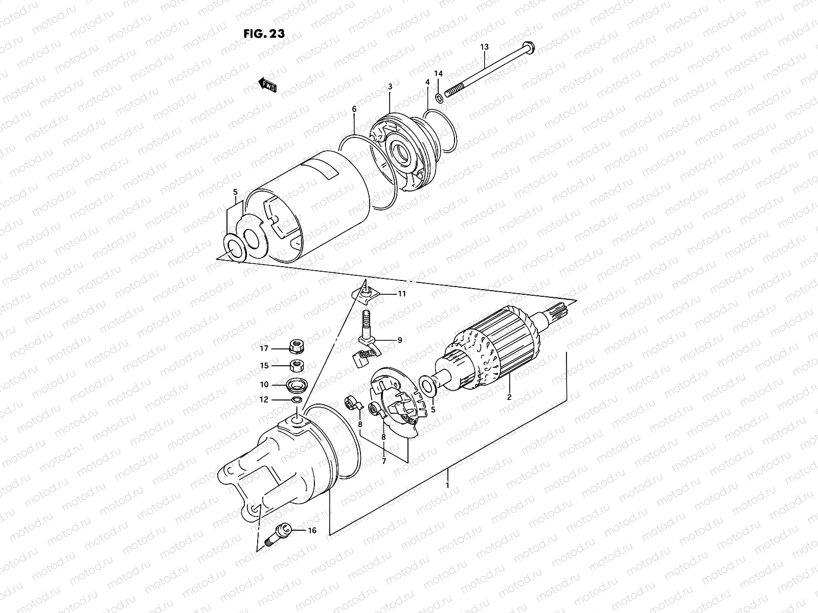23 - STARTING MOTOR (MODEL N/P)