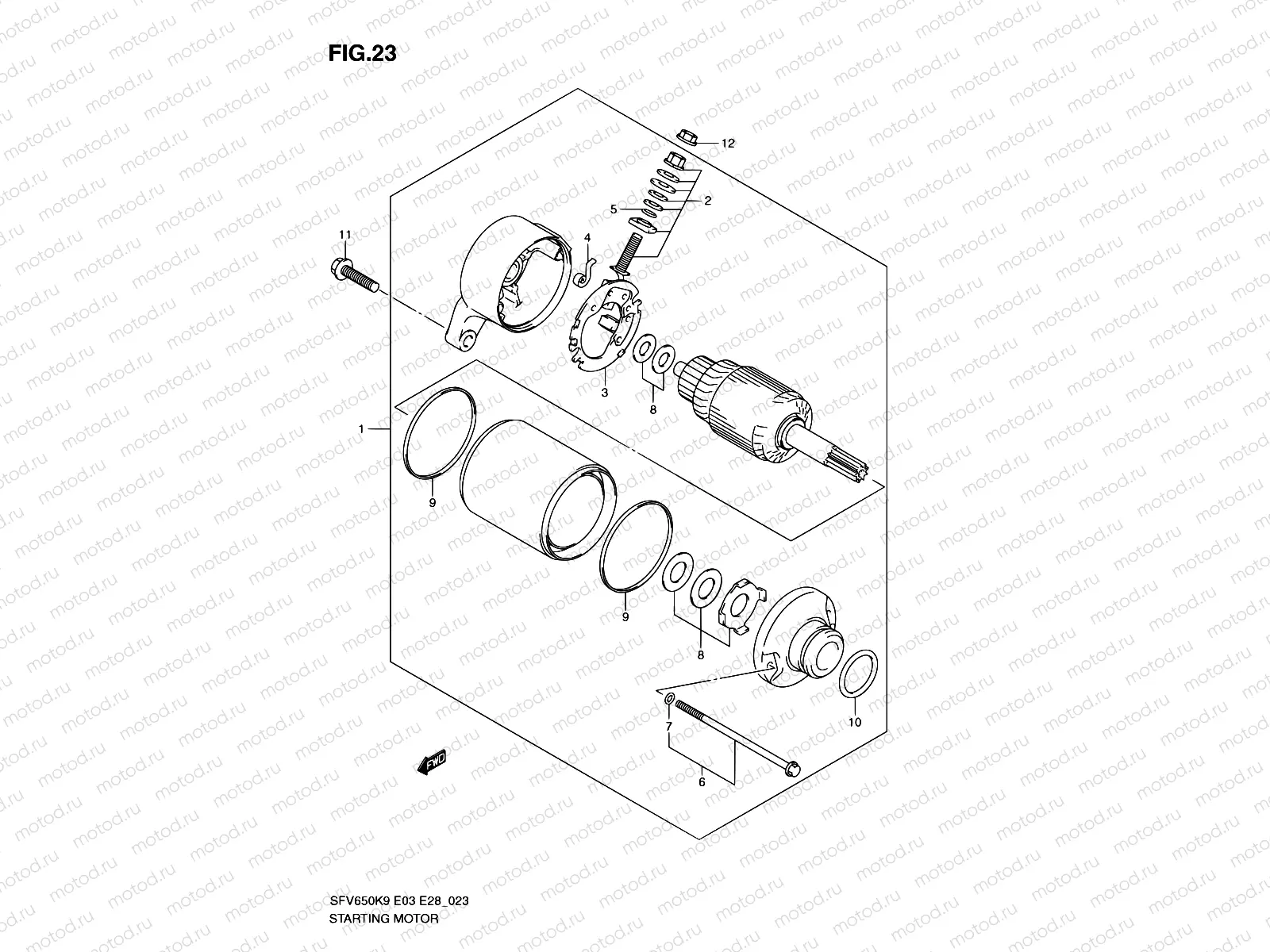 23 - STARTING MOTOR (SFV650K9)