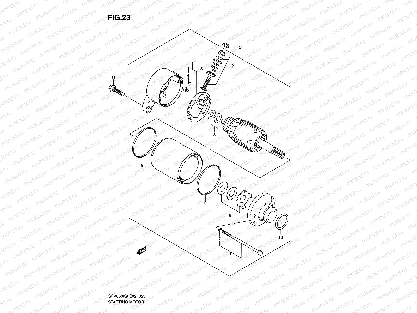 23 - STARTING MOTOR (SFV650K9/UK9)