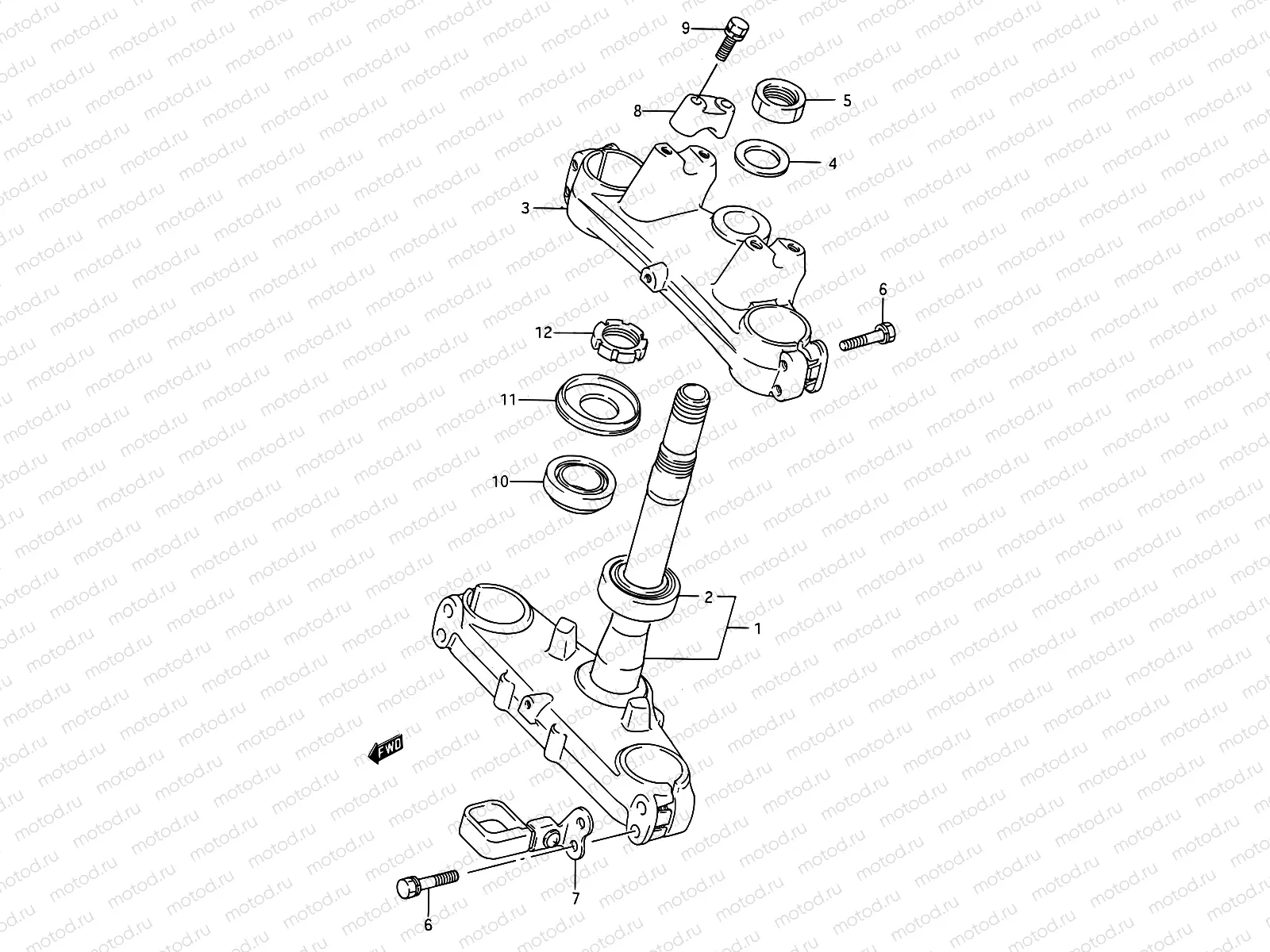 23 - STEERING STEM (MODEL K)