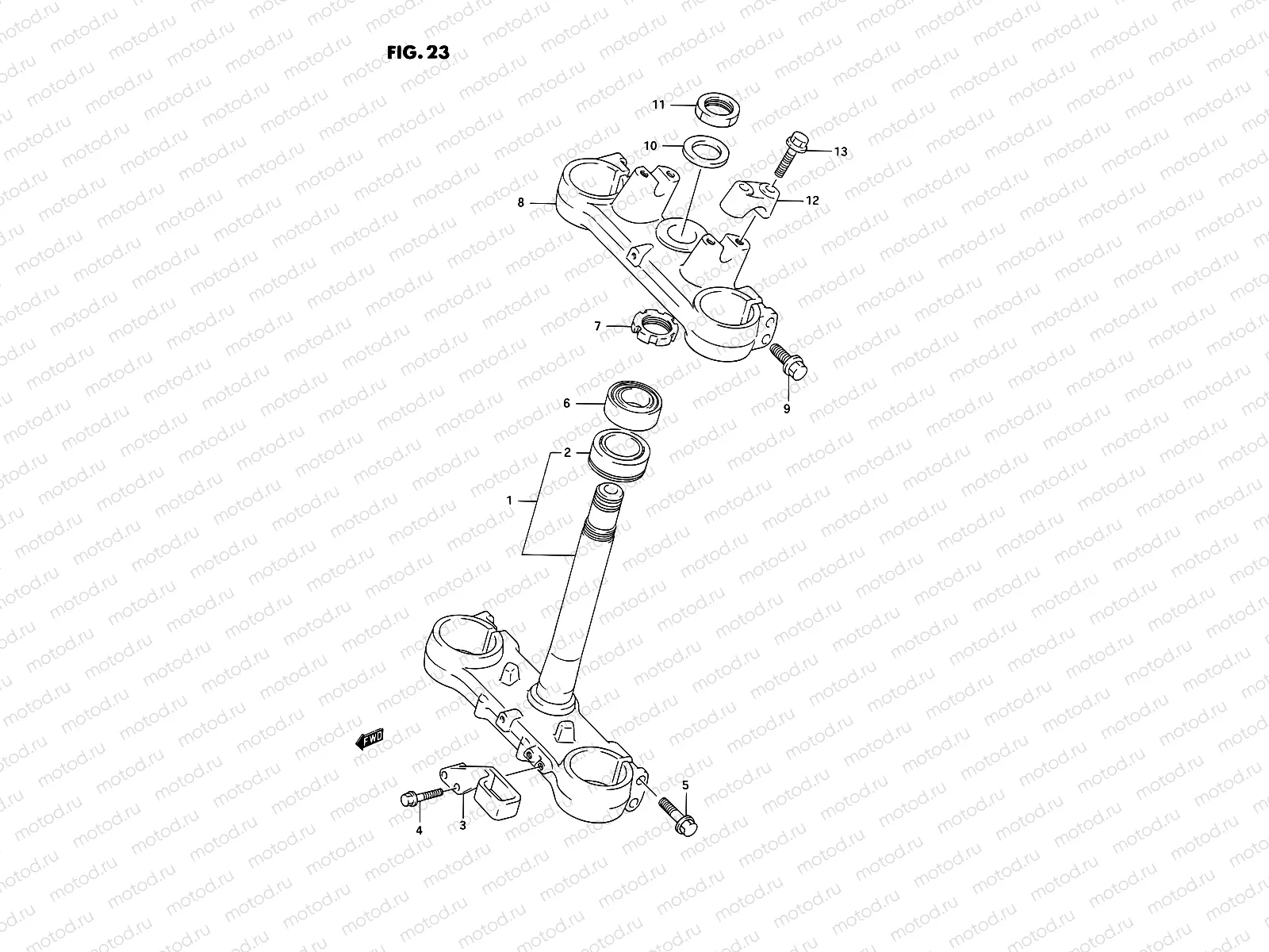 23 - STEERING STEM (MODEL N)