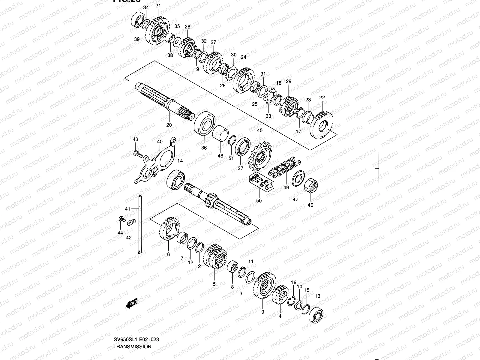 23 - TRANSMISSION (SV650L1 E02)