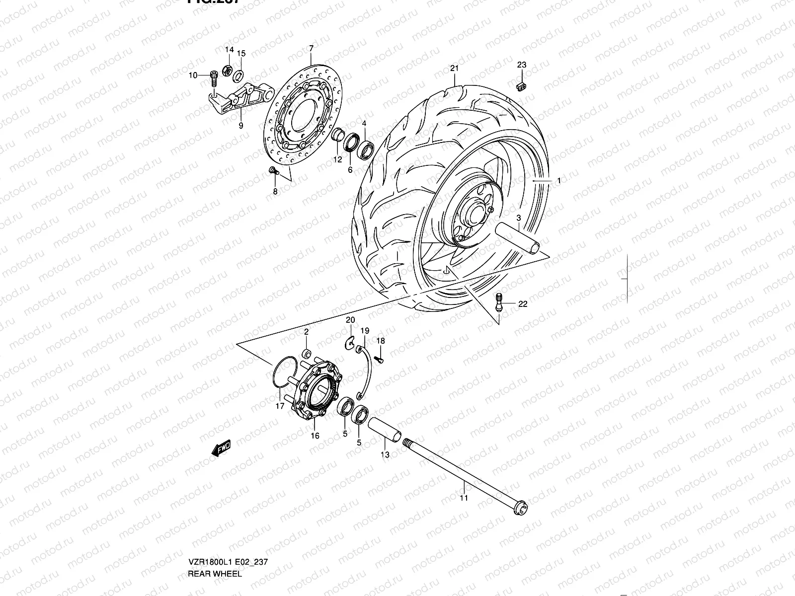 237 - REAR WHEEL (VZR1800L1 E51)