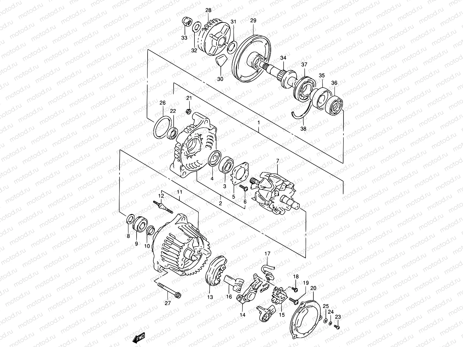 23A - ALTERNATOR (MODEL S/T/V/W)