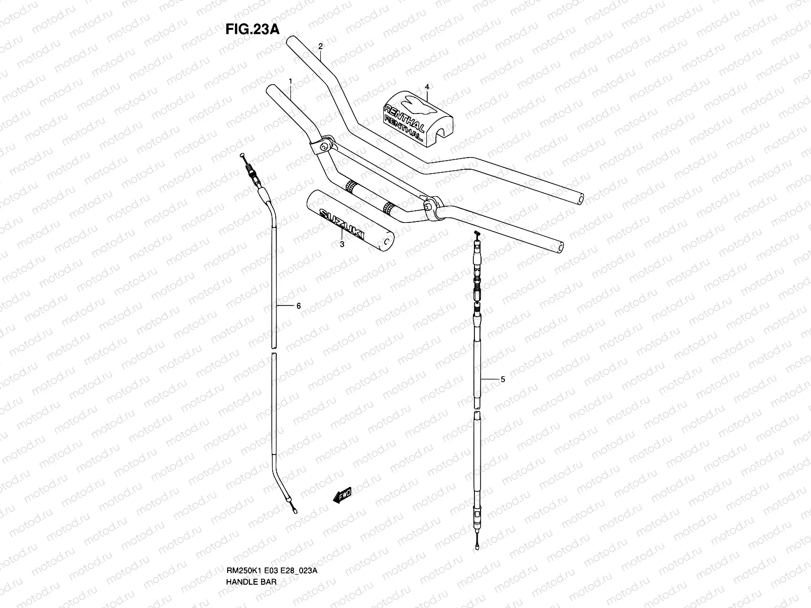 23A - HANDLEBAR (MODEL K5/K6)