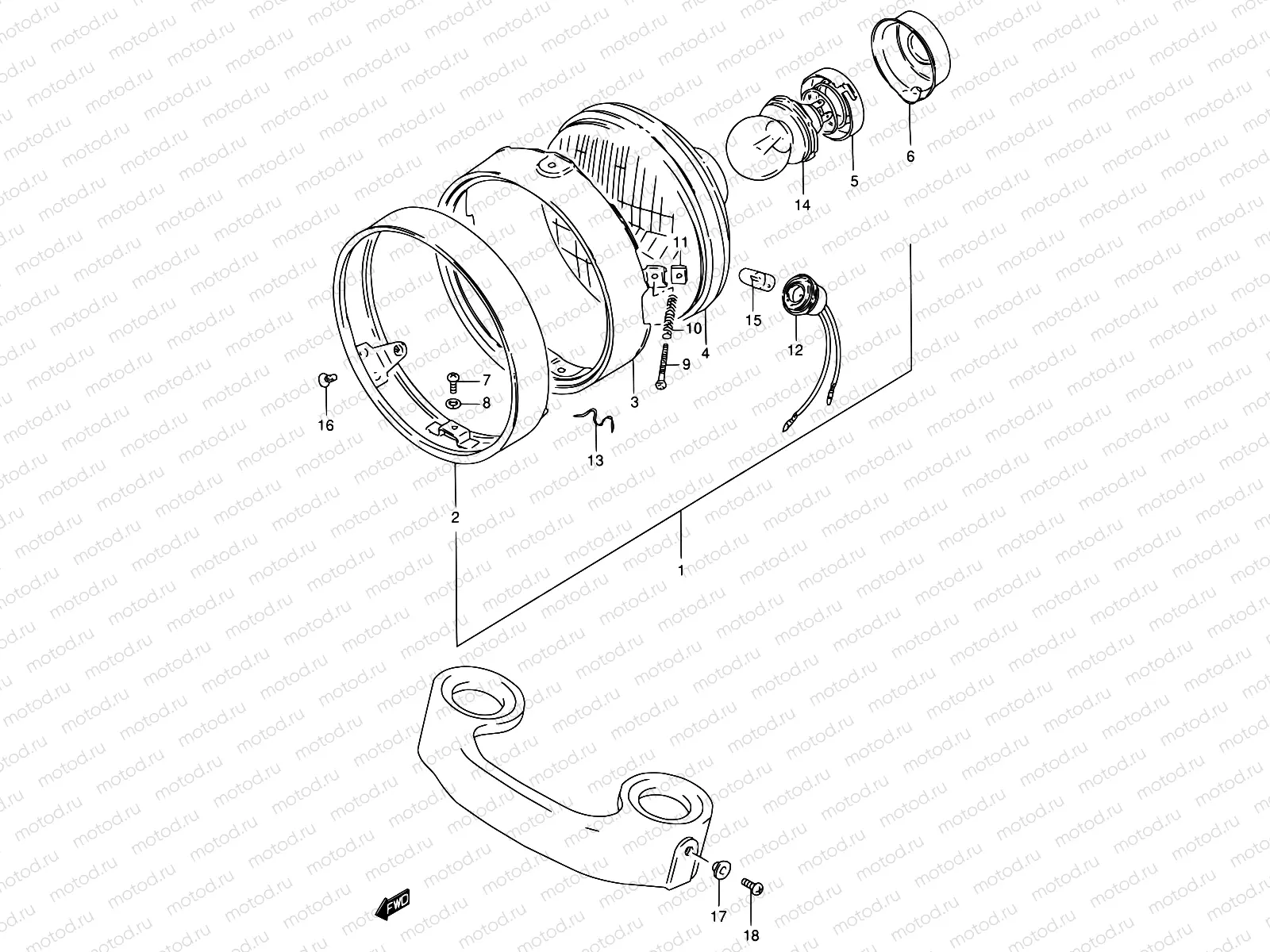 23A - HEADLAMP (E04 F.NO.140198%)