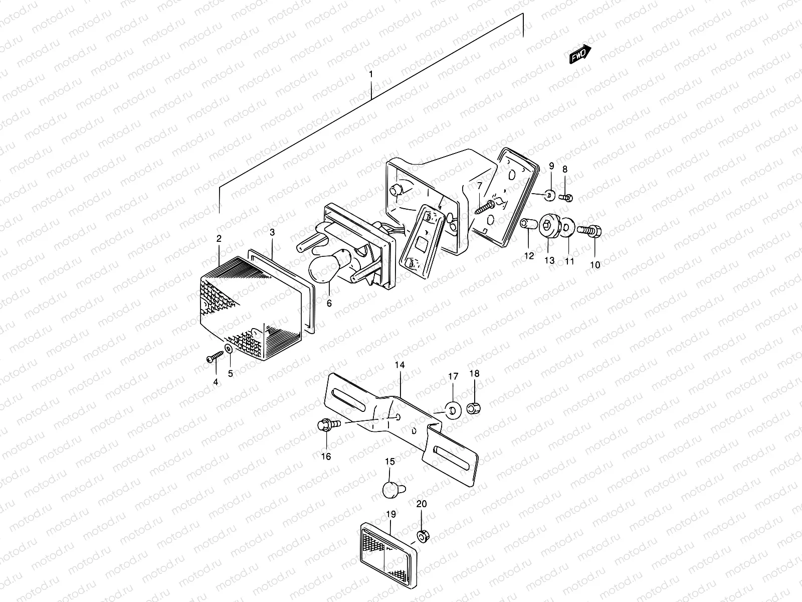23A - REAR COMBINATION LAMP (MODEL T/V/W/X/Y)