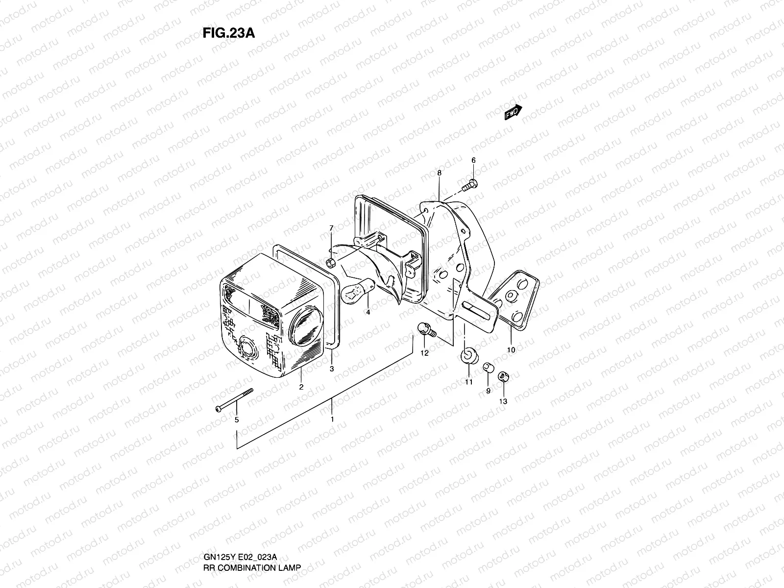 23A - REAR COMBINATION LAMP (MODEL V/W/X E02,E04,E21)