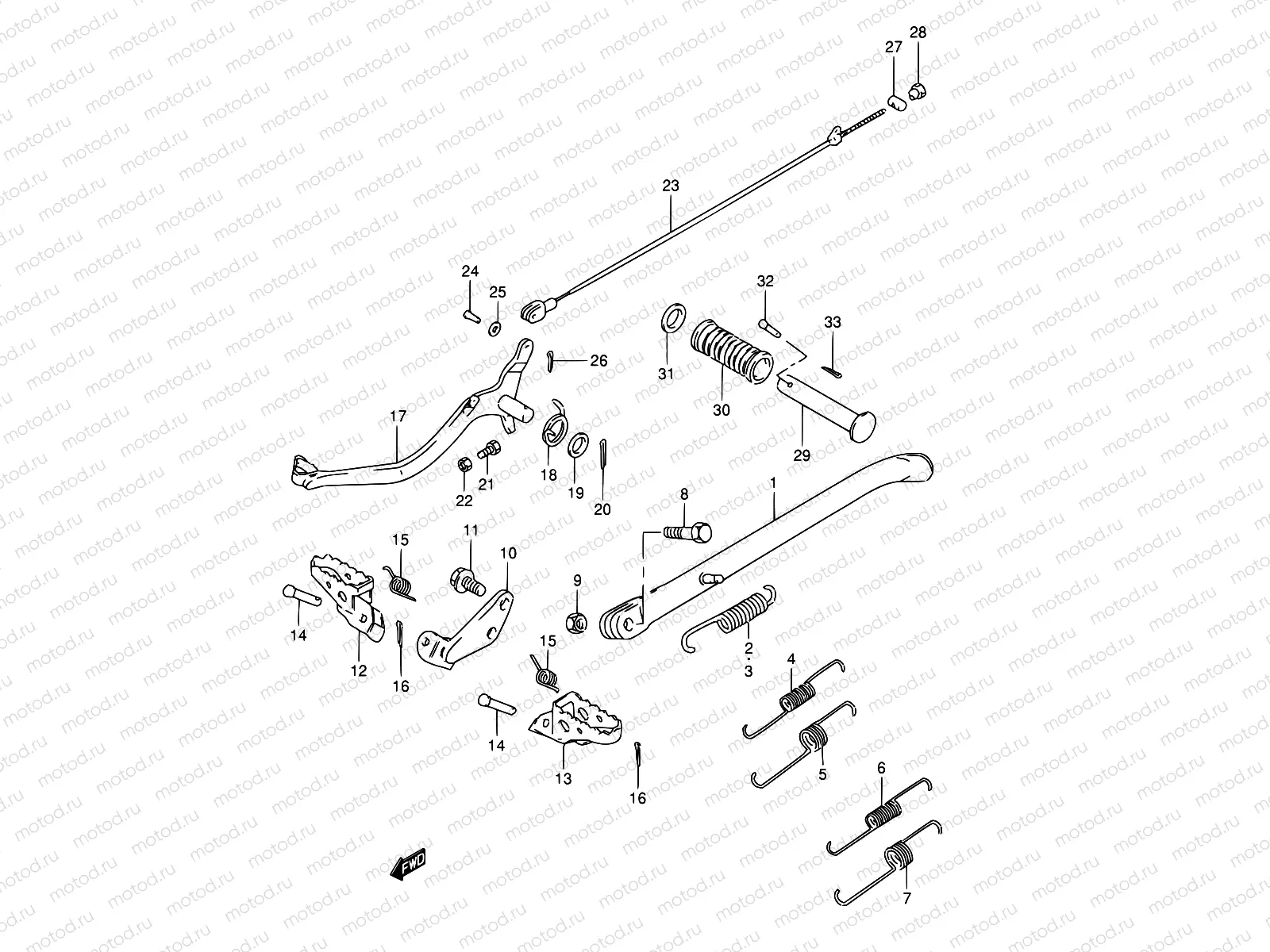 23A - STAND - FOOTREST (MODEL H/J/M/R)