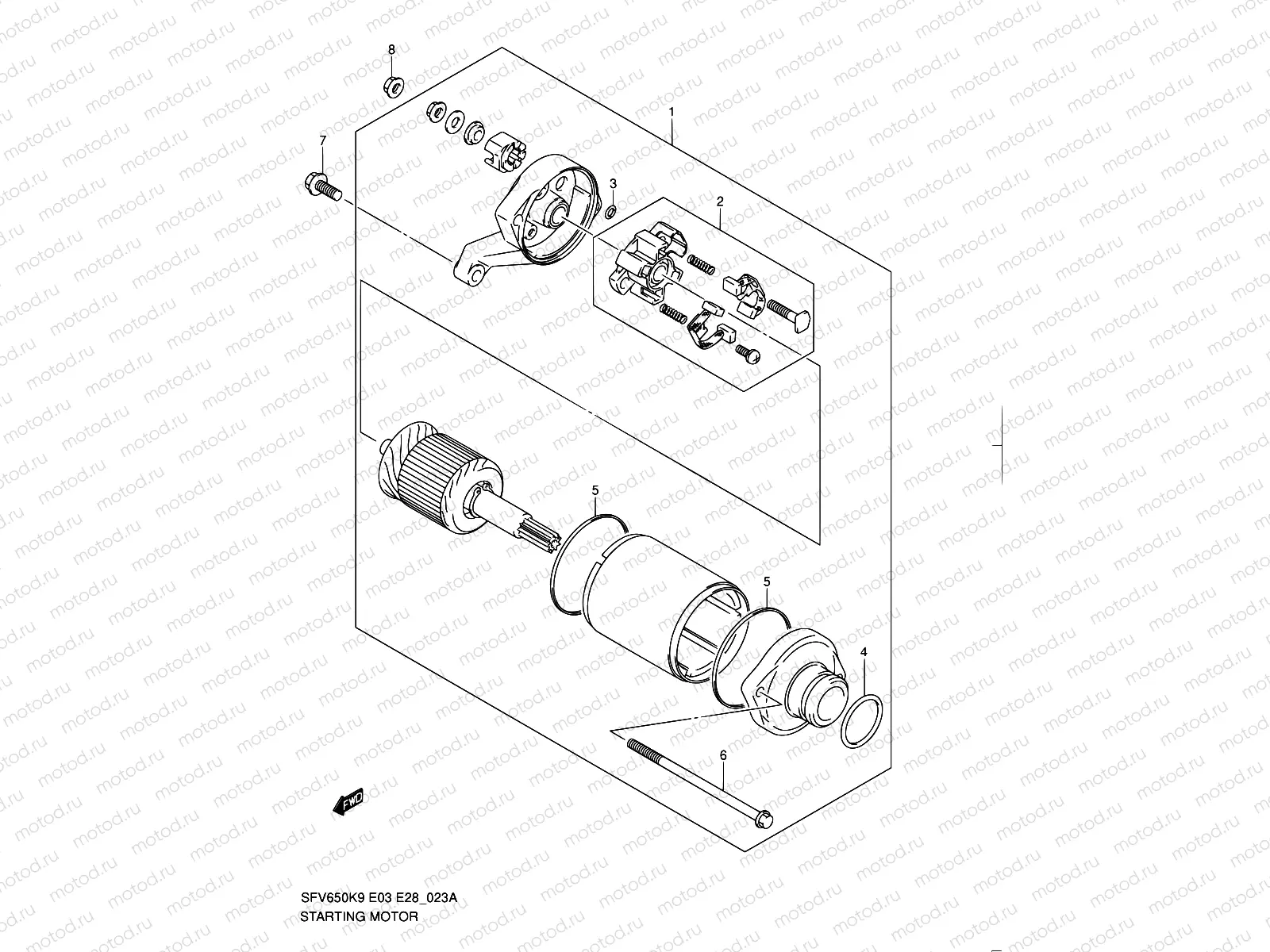 23A - STARTING MOTOR (SFV650L0/AL0)