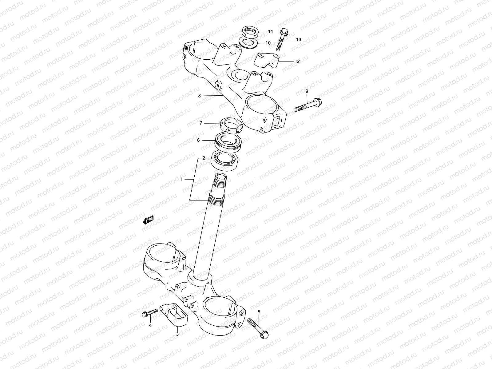 23A - STEERING STEM (MODEL P/R/S)