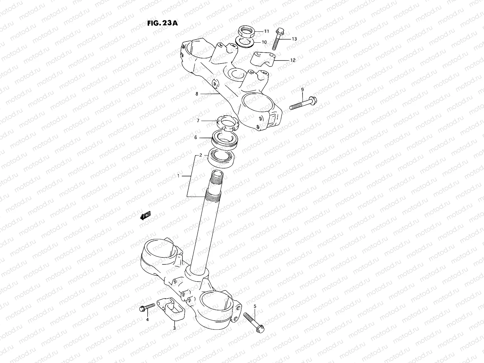 23A - STEERING STEM (MODEL P/R/S)