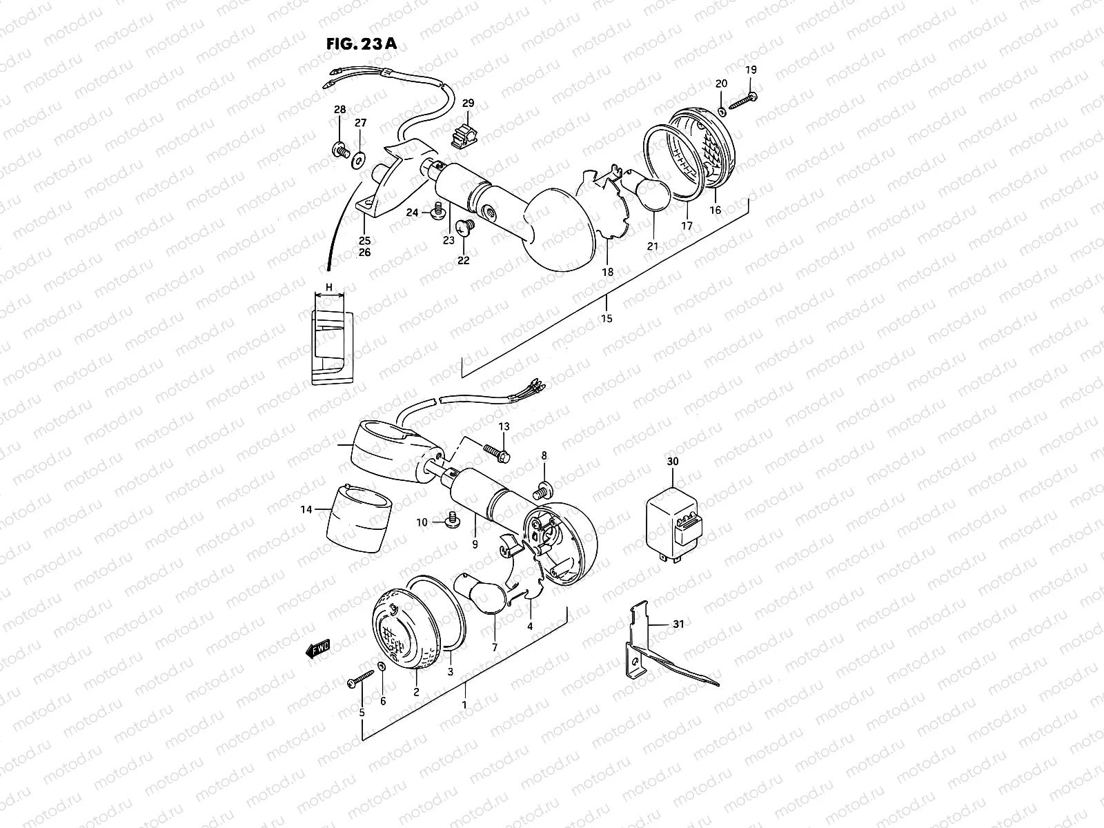 23A - TURN SIGNAL LAMP (MODEL R)