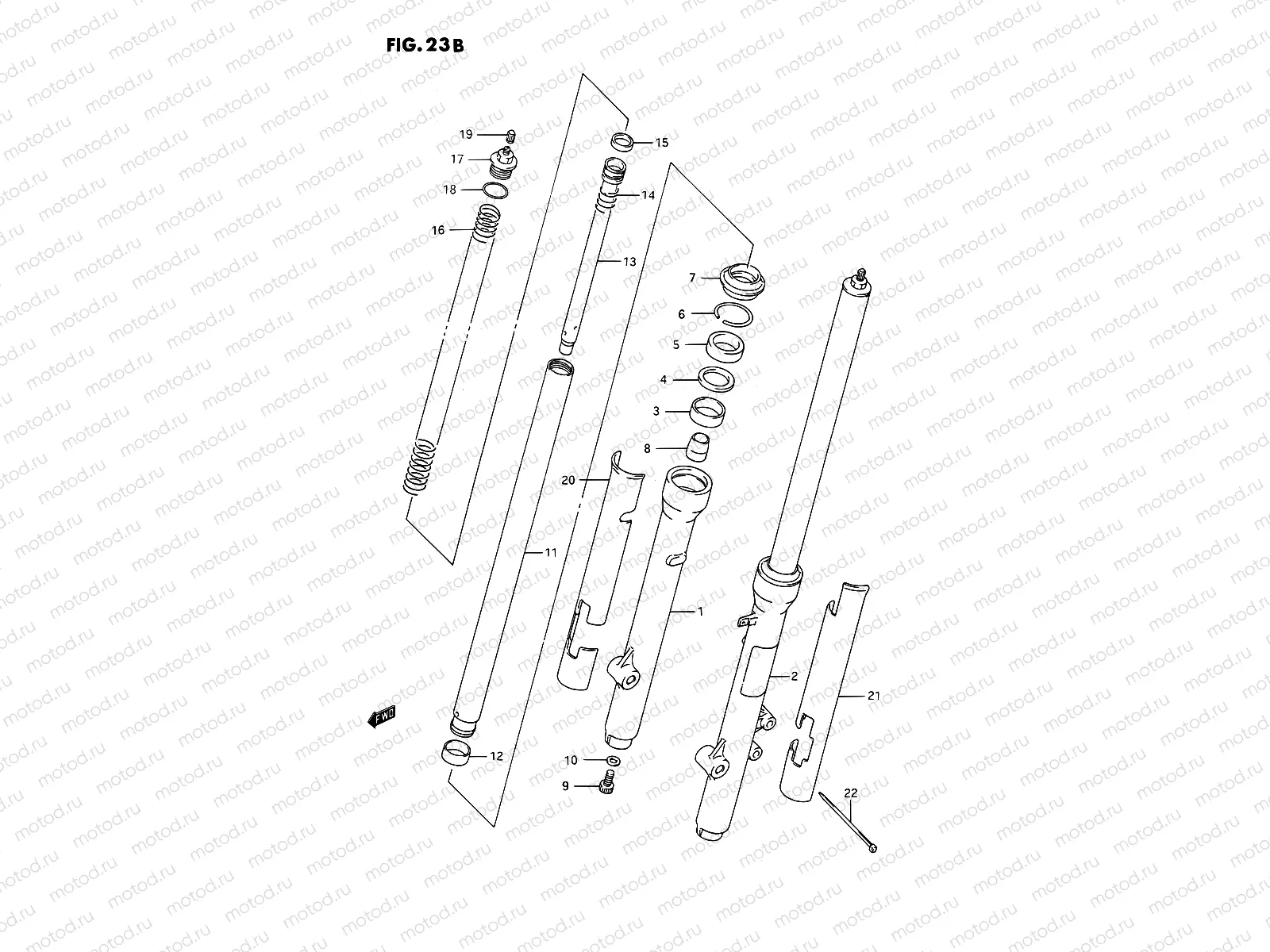 23B - FRONT FORK (MODEL L/M/N/P/R)