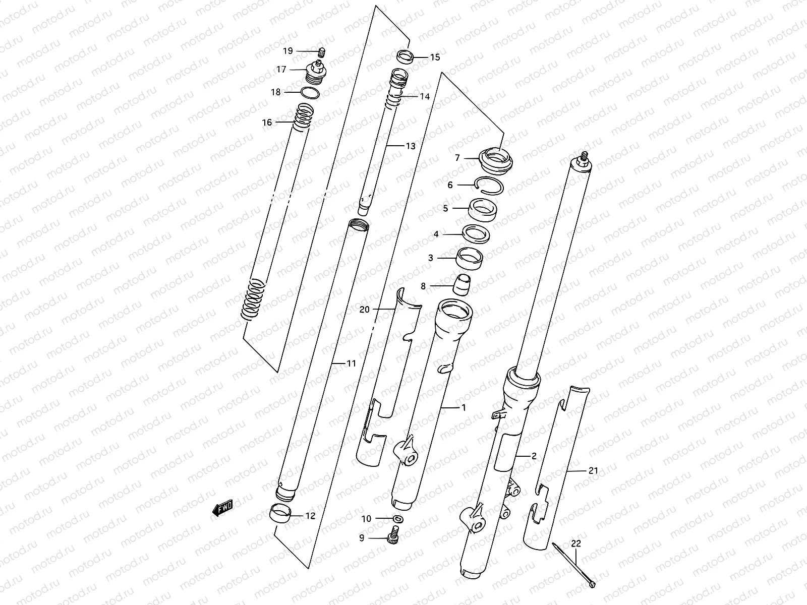 23B - FRONT FORK (MODEL L/M/N/P/R)