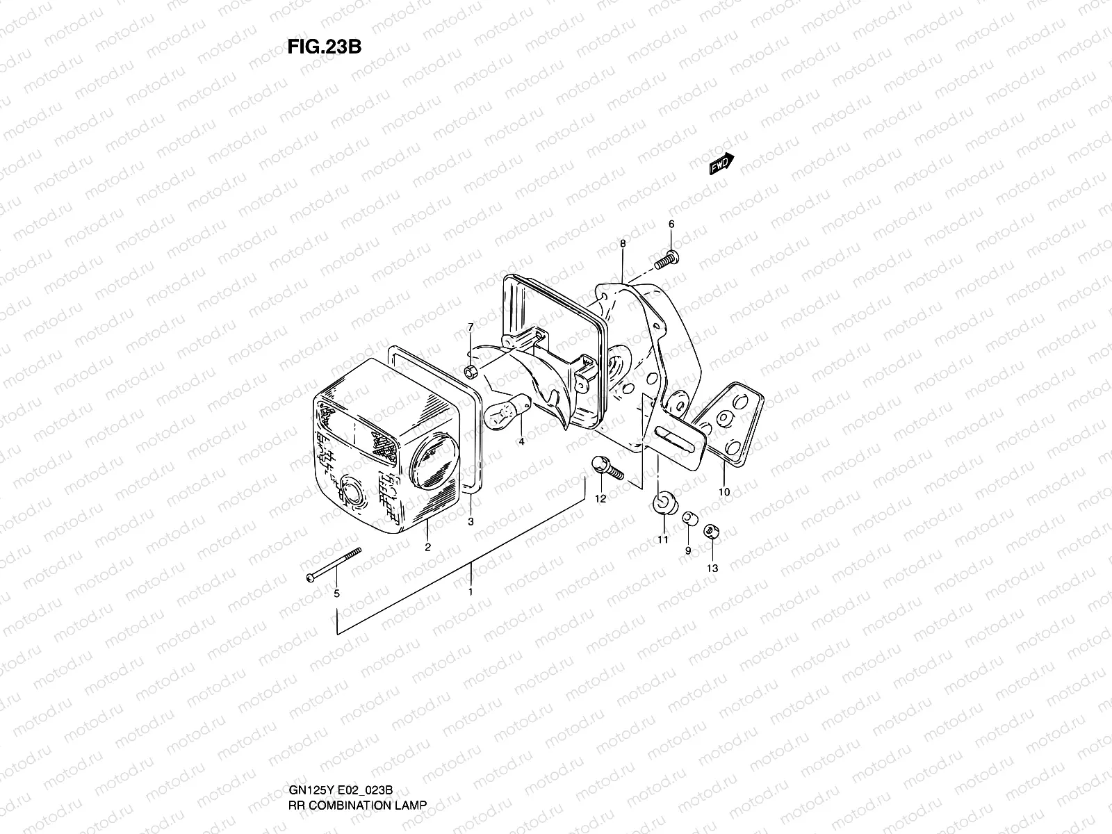 23B - REAR COMBINATION LAMP (MODEL V/W/X E18,E22)