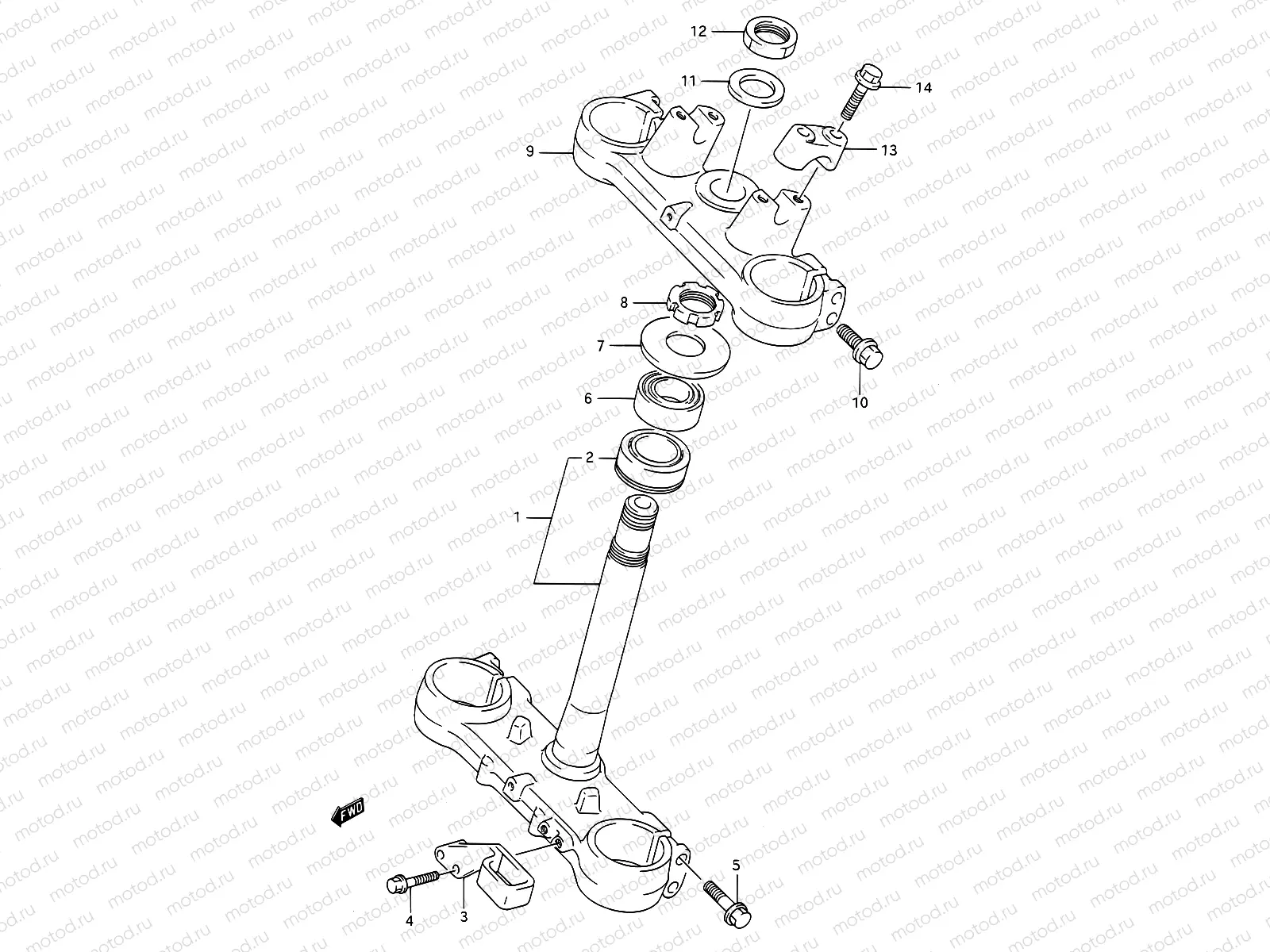 23B - STEERING STEM (MODEL M)