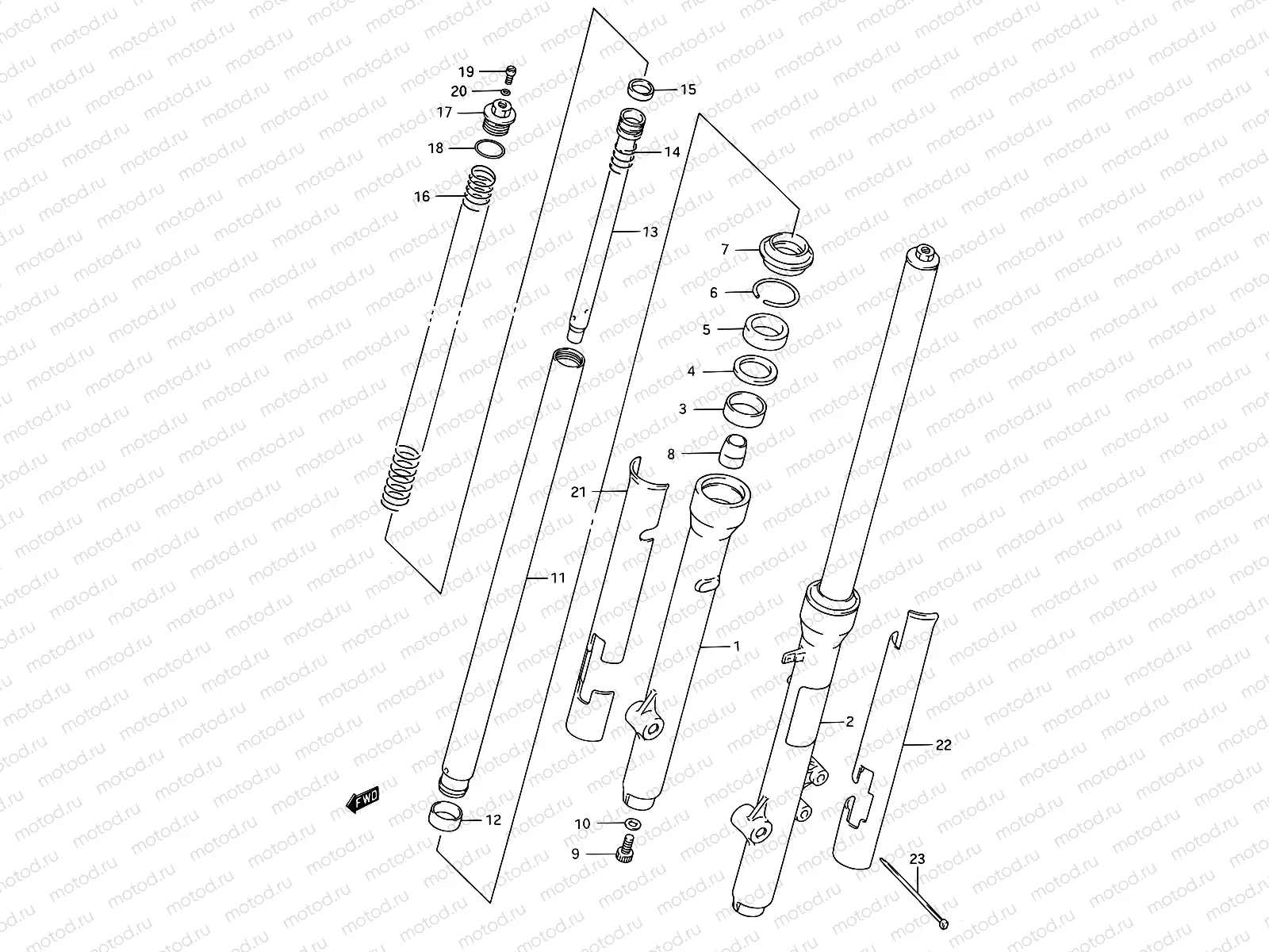 23C - FRONT FORK (MODEL S)