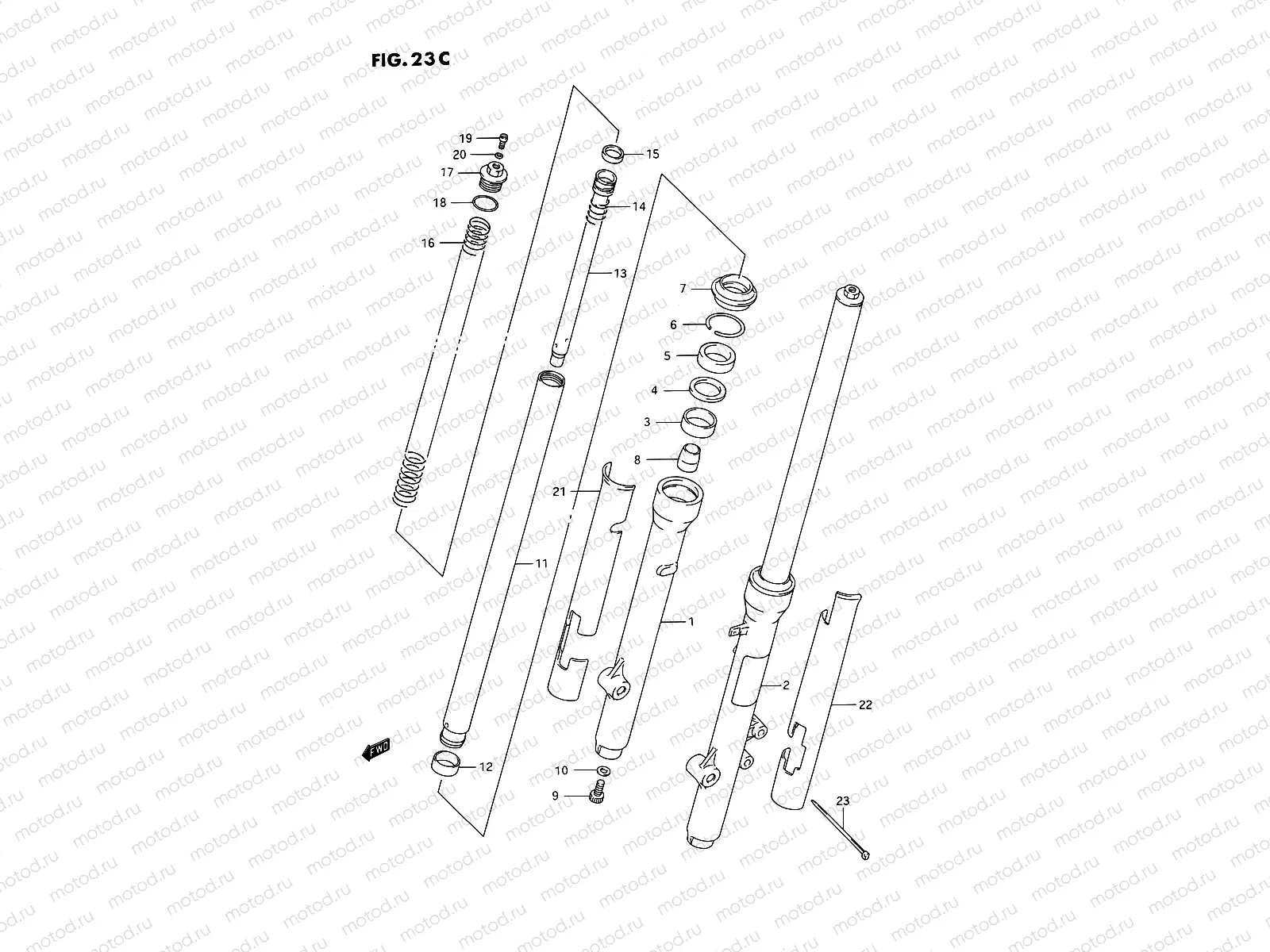 23C - FRONT FORK (MODEL S)