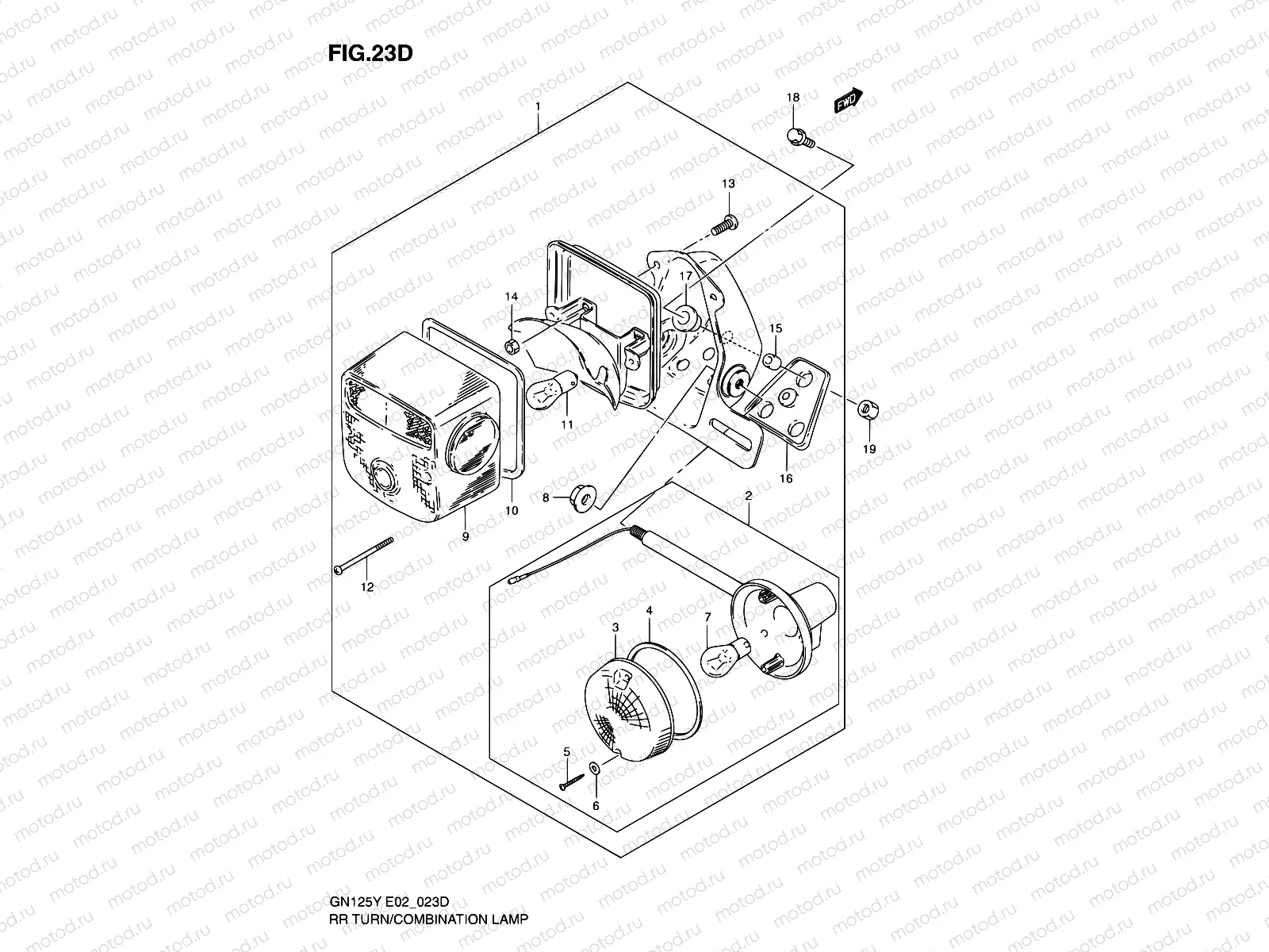 23D - REAR COMBINATION LAMP (MODEL Y/K1 E02,E04,E18,E21,E22,E71)