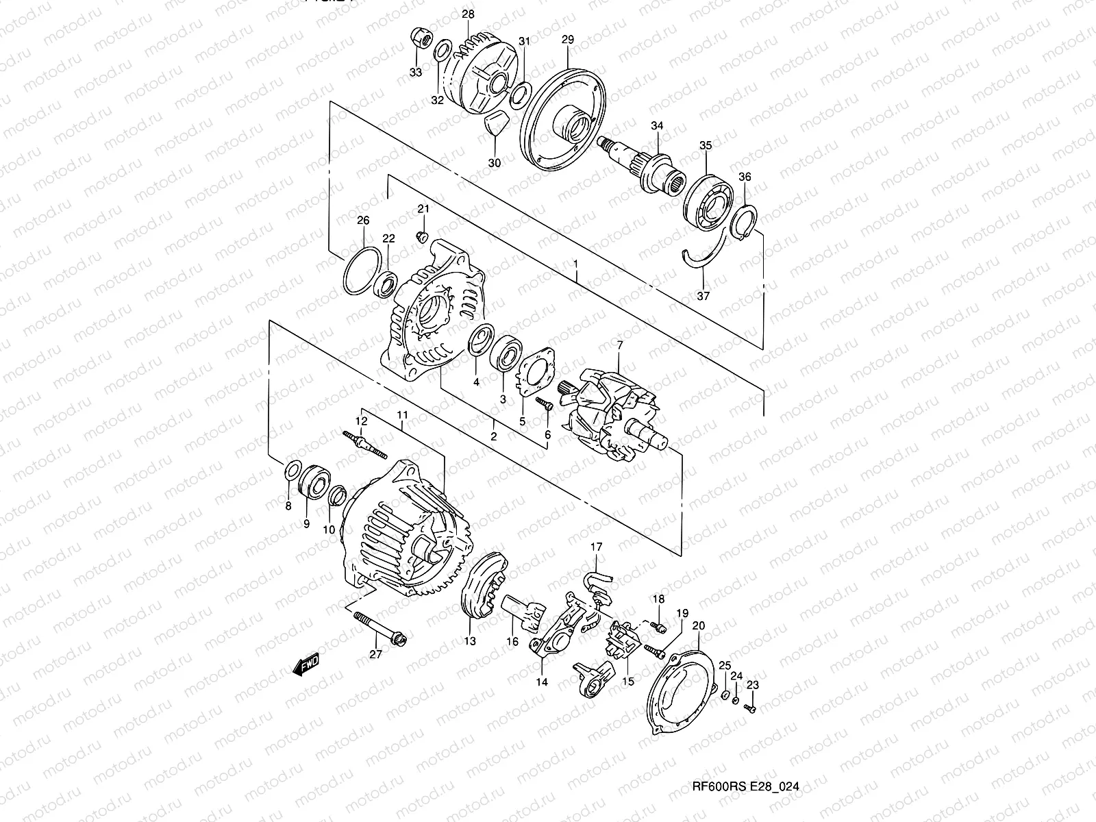 24 - ALTERNATOR (MODEL P/R)