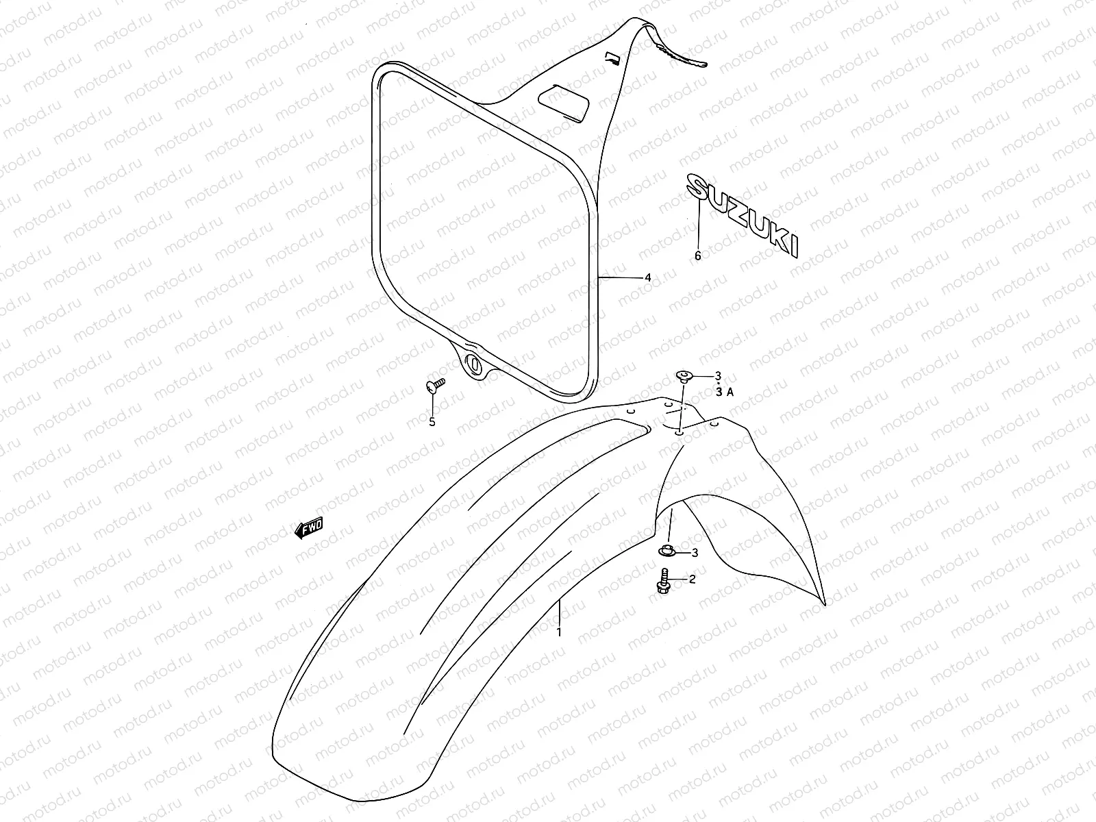 24 - FRONT FENDER - FRONT NUMBER PLATE
