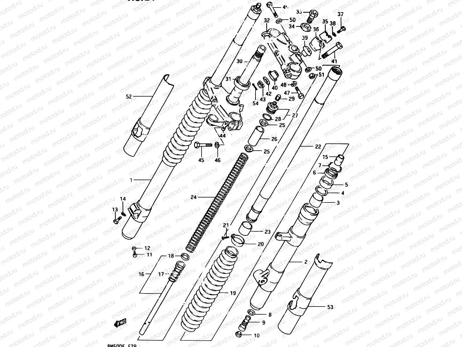 24 - FRONT FORK (MODEL E)