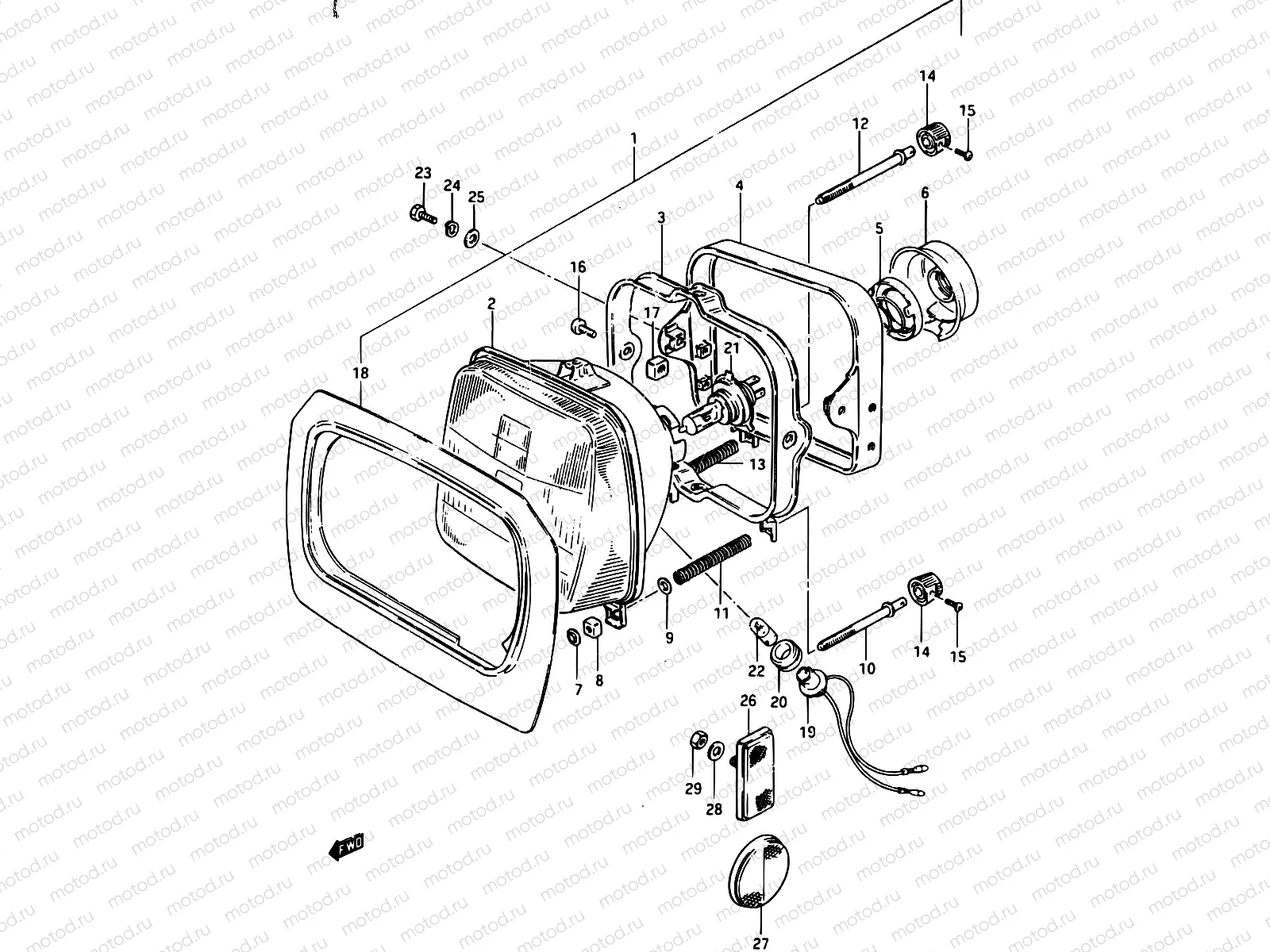 24 - HEADLAMP (GSX750ESF/EFF/ESG)