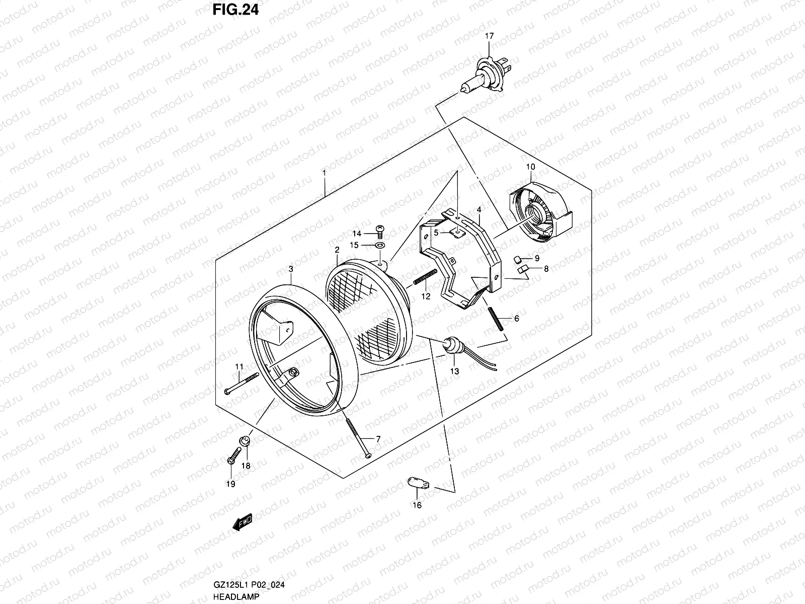 24 - HEADLAMP (MODEL  P02)
