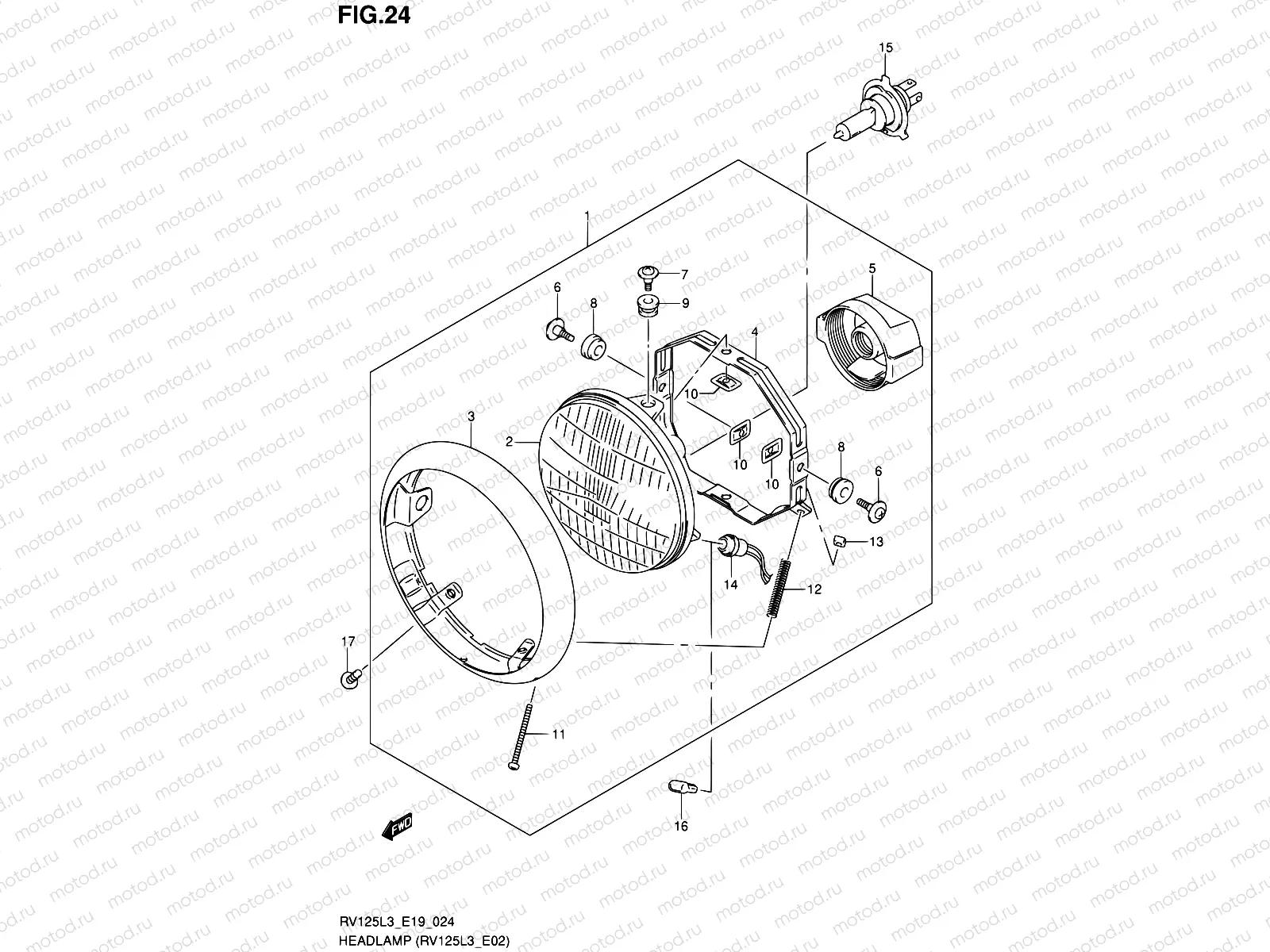 24 - HEADLAMP (RV125L3 E02)