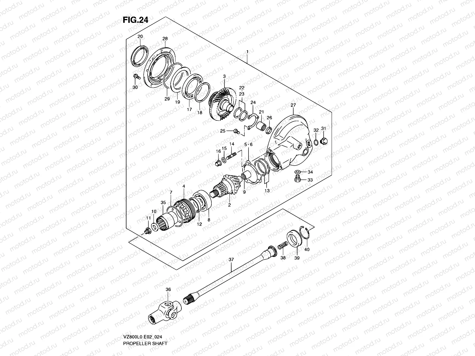 24 - PROPELLER SHAFT - FINAL DRIVE GEAR